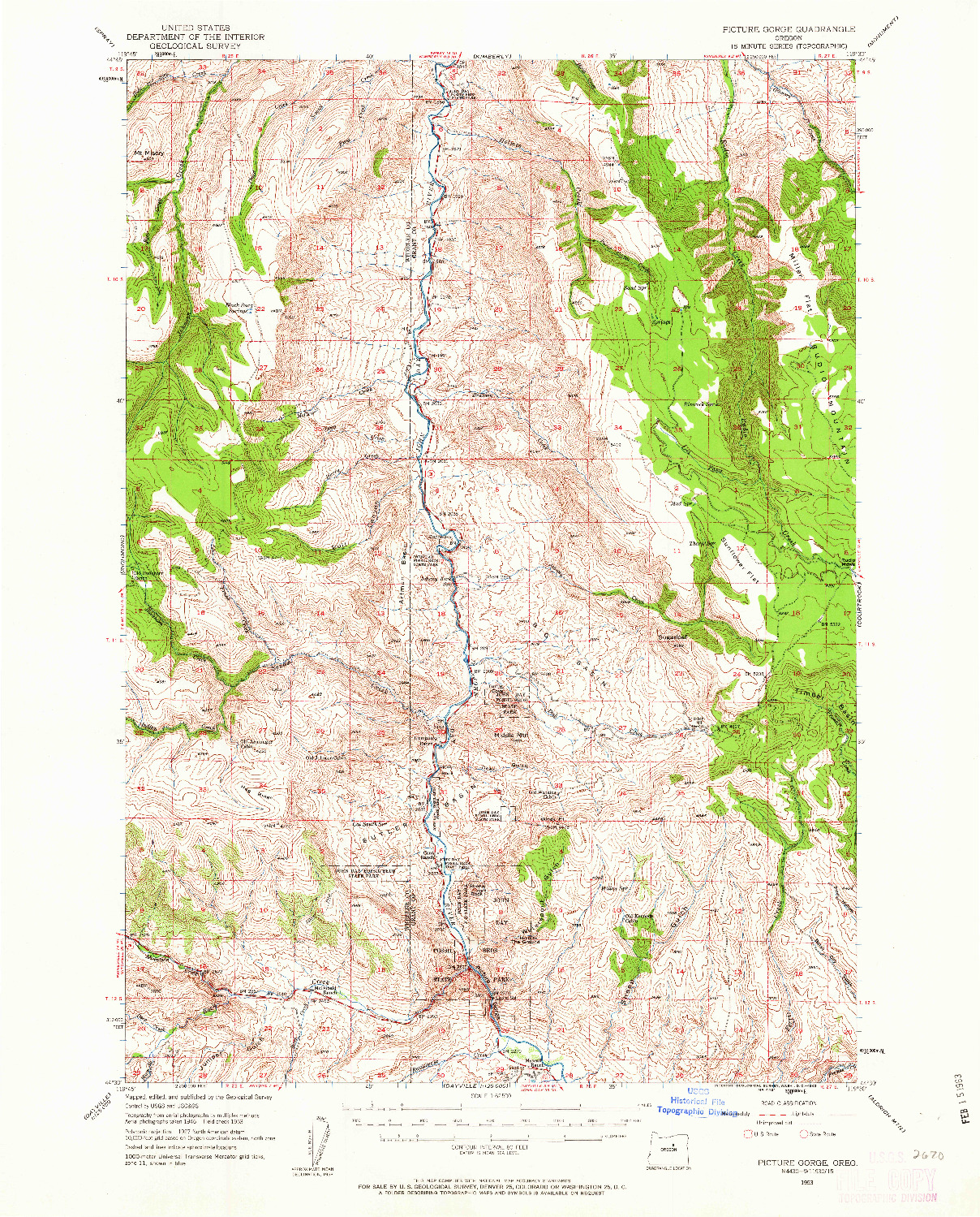 USGS 1:62500-SCALE QUADRANGLE FOR PICTURE, OR 1953