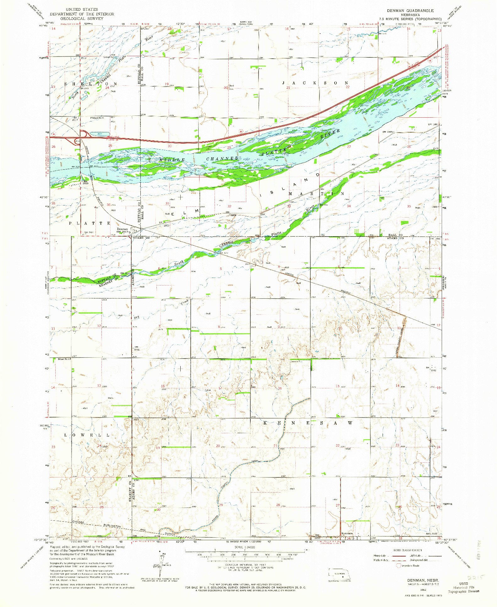 USGS 1:24000-SCALE QUADRANGLE FOR DENMAN, NE 1962