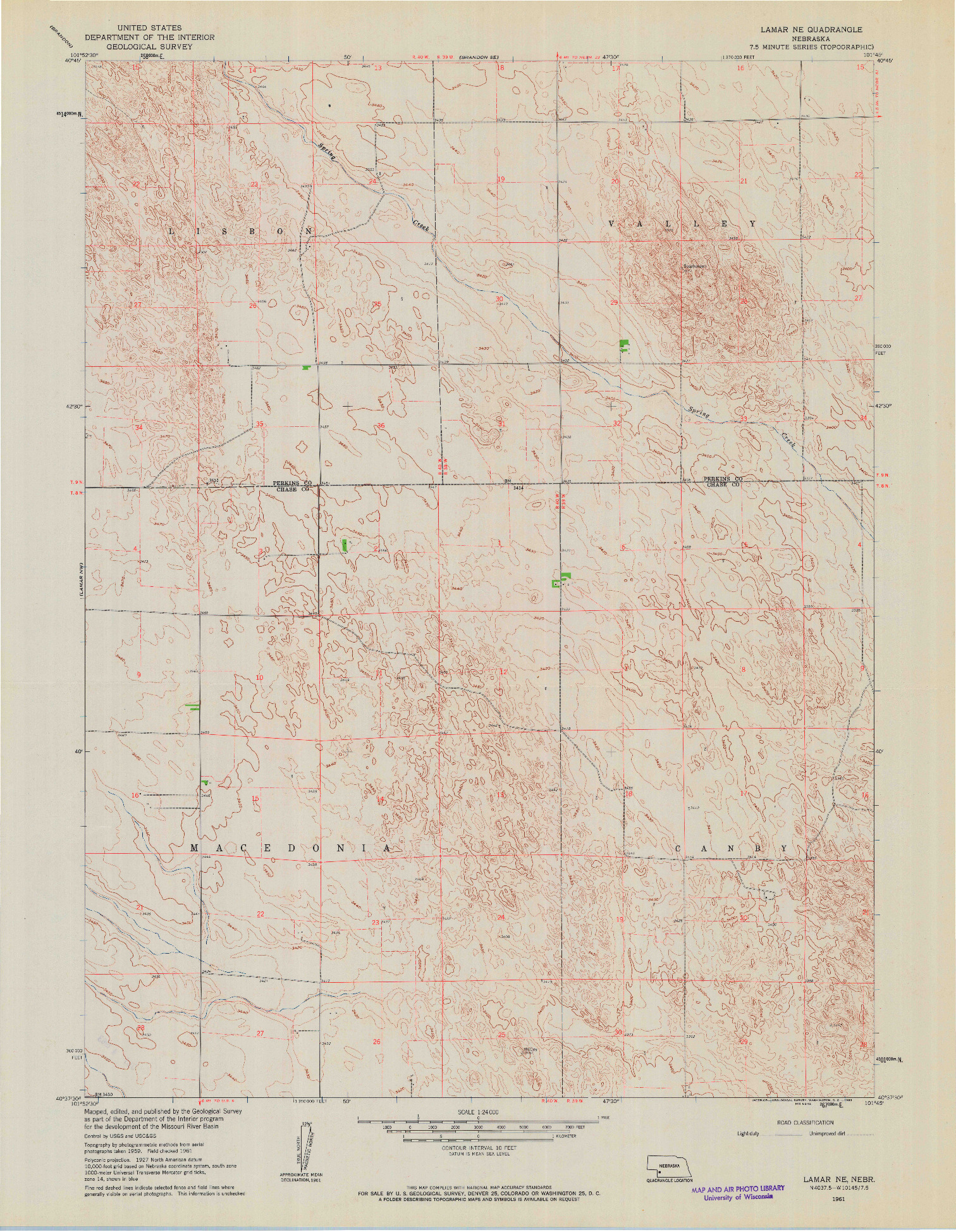 USGS 1:24000-SCALE QUADRANGLE FOR LAMAR NE, NE 1961
