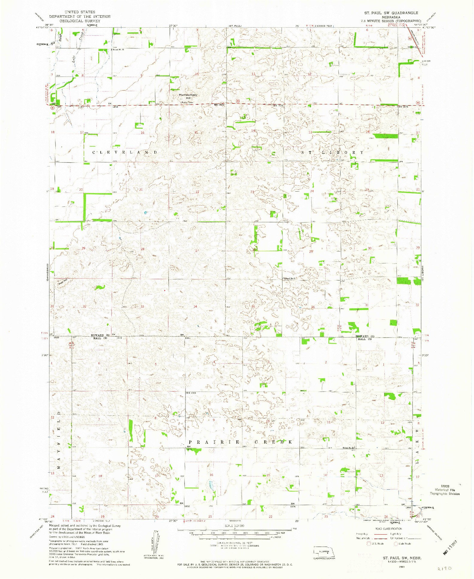 USGS 1:24000-SCALE QUADRANGLE FOR ST. PAUL SW, NE 1961