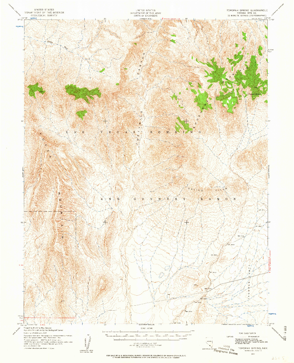 USGS 1:62500-SCALE QUADRANGLE FOR TOPOPAH SPRING, NV 1952