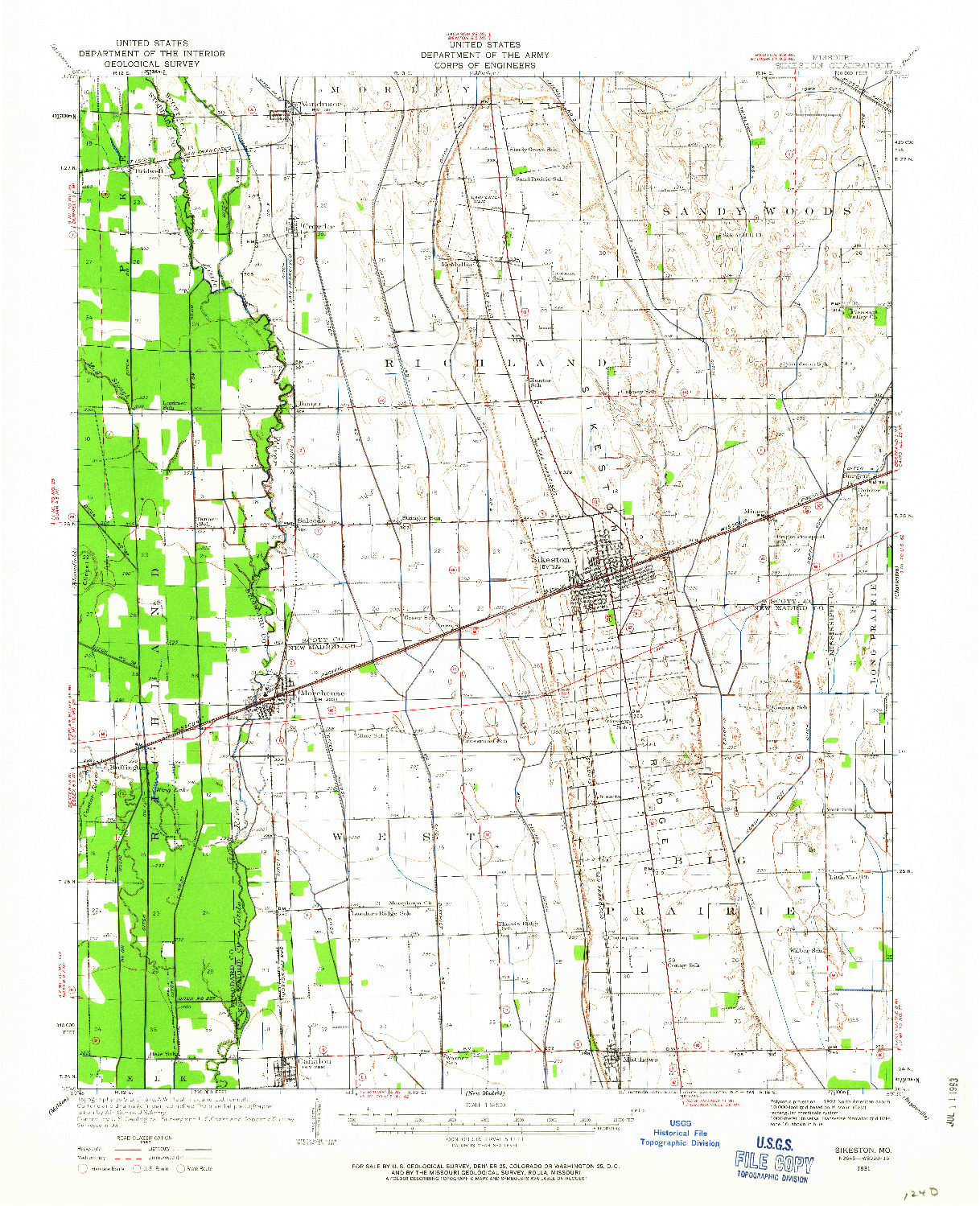 USGS 1:62500-SCALE QUADRANGLE FOR SIKESTON, MO 1931