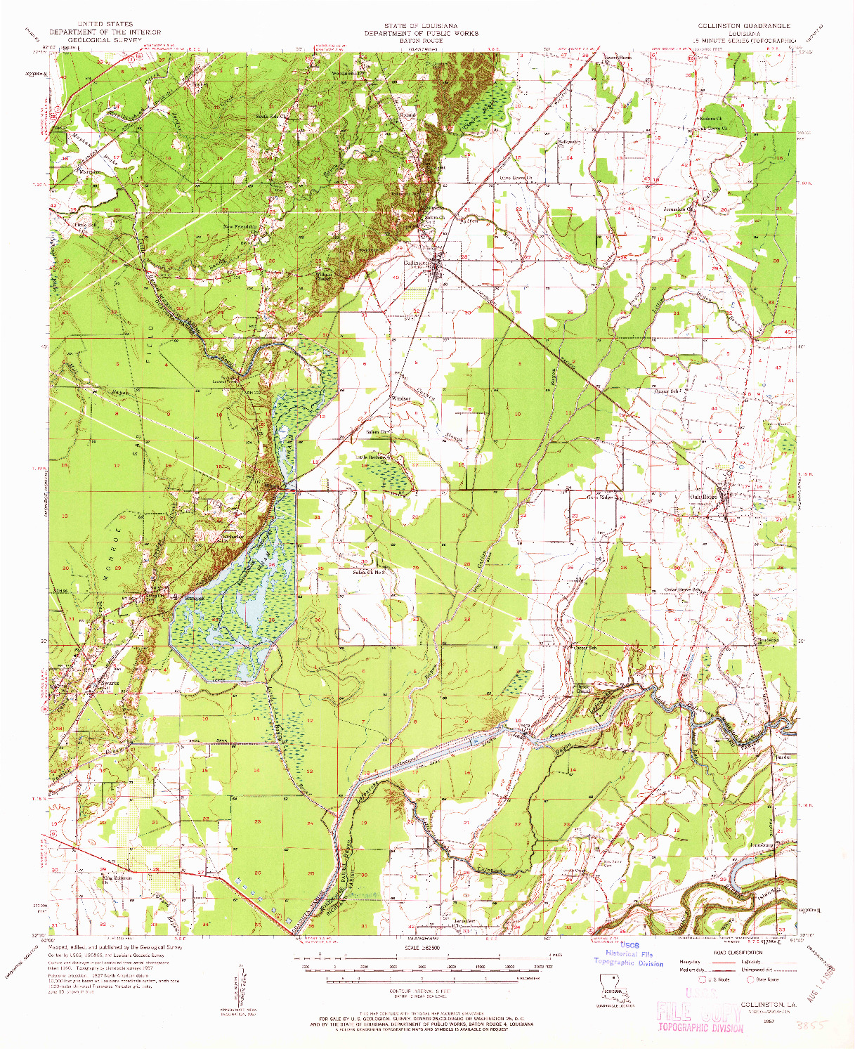 USGS 1:62500-SCALE QUADRANGLE FOR COLLINSTON, LA 1957