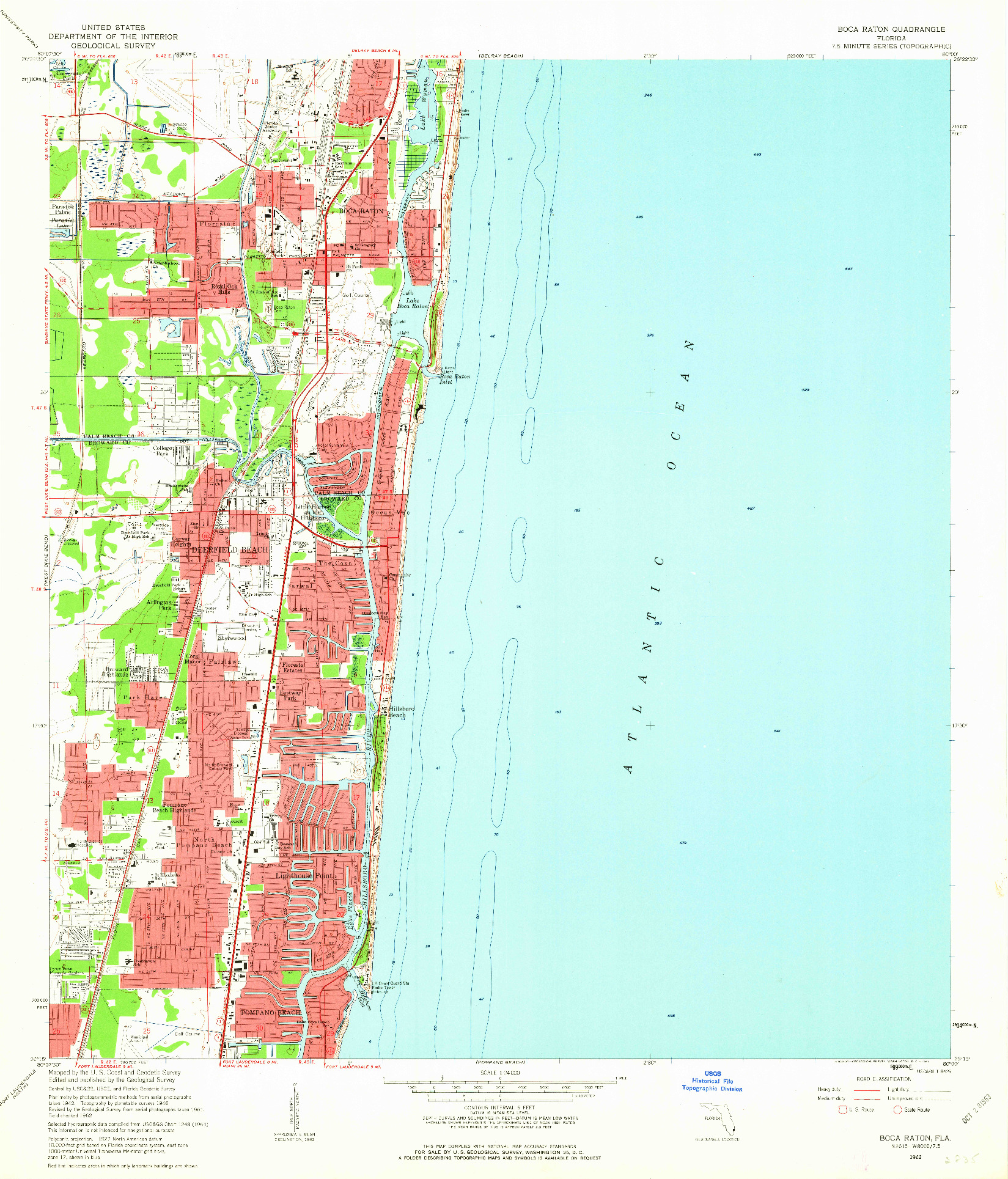 USGS 1:24000-SCALE QUADRANGLE FOR BOCA RATON, FL 1962