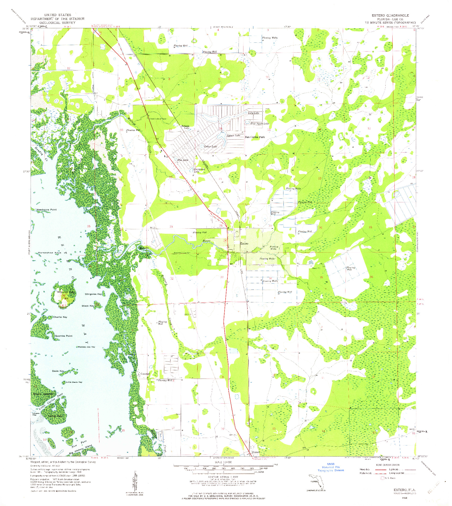 USGS 1:24000-SCALE QUADRANGLE FOR ESTERO, FL 1958