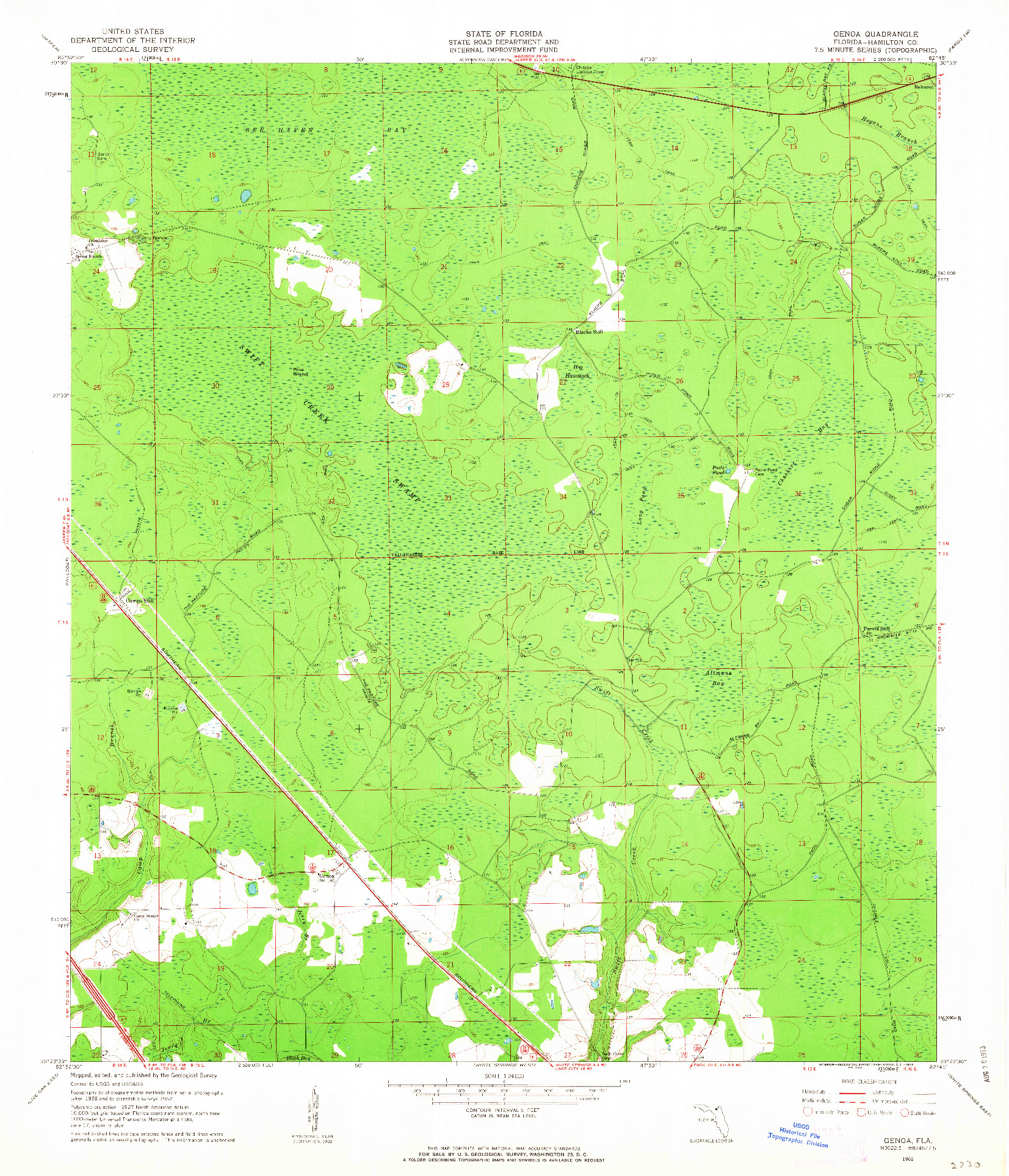 USGS 1:24000-SCALE QUADRANGLE FOR GENOA, FL 1962