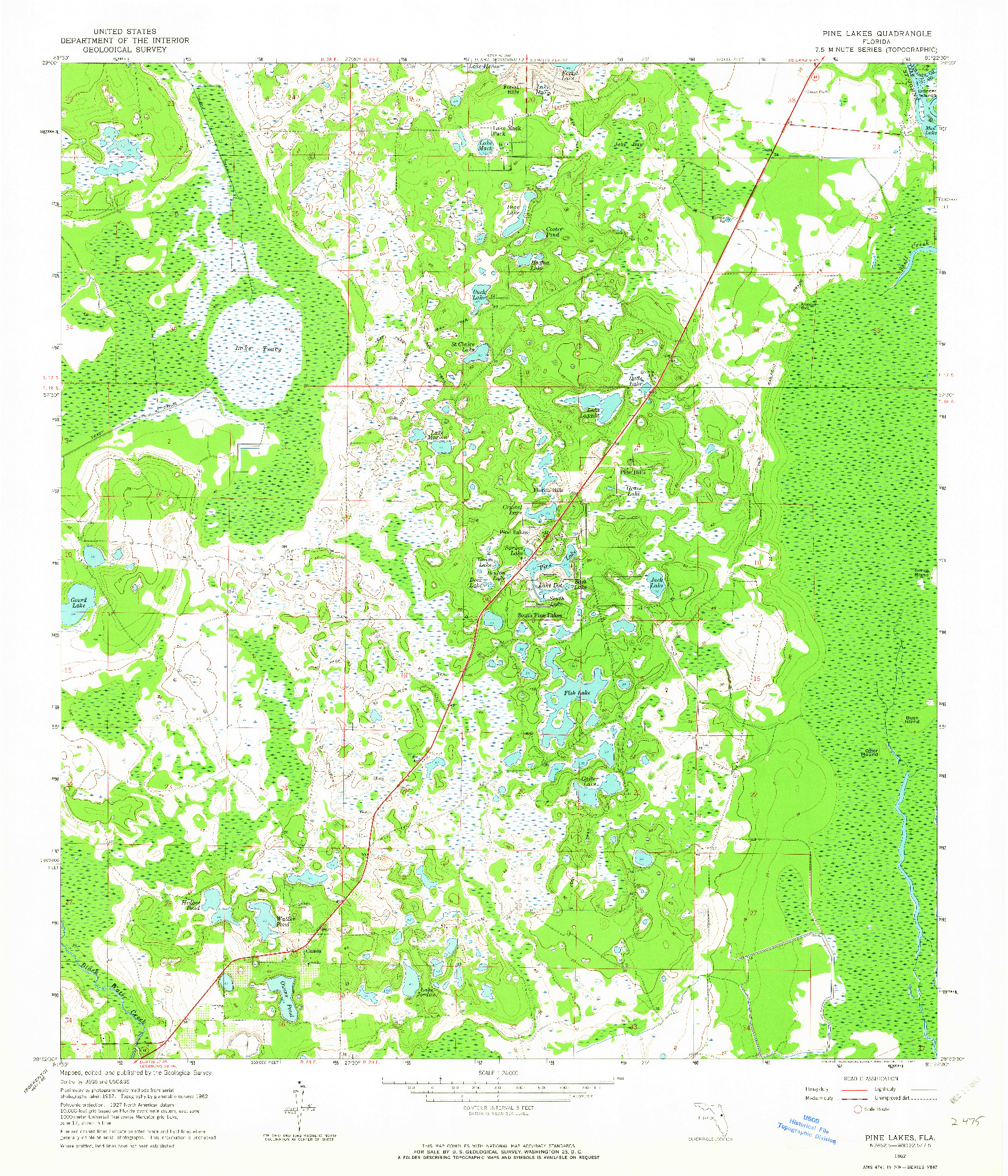 USGS 1:24000-SCALE QUADRANGLE FOR PINE LAKES, FL 1962