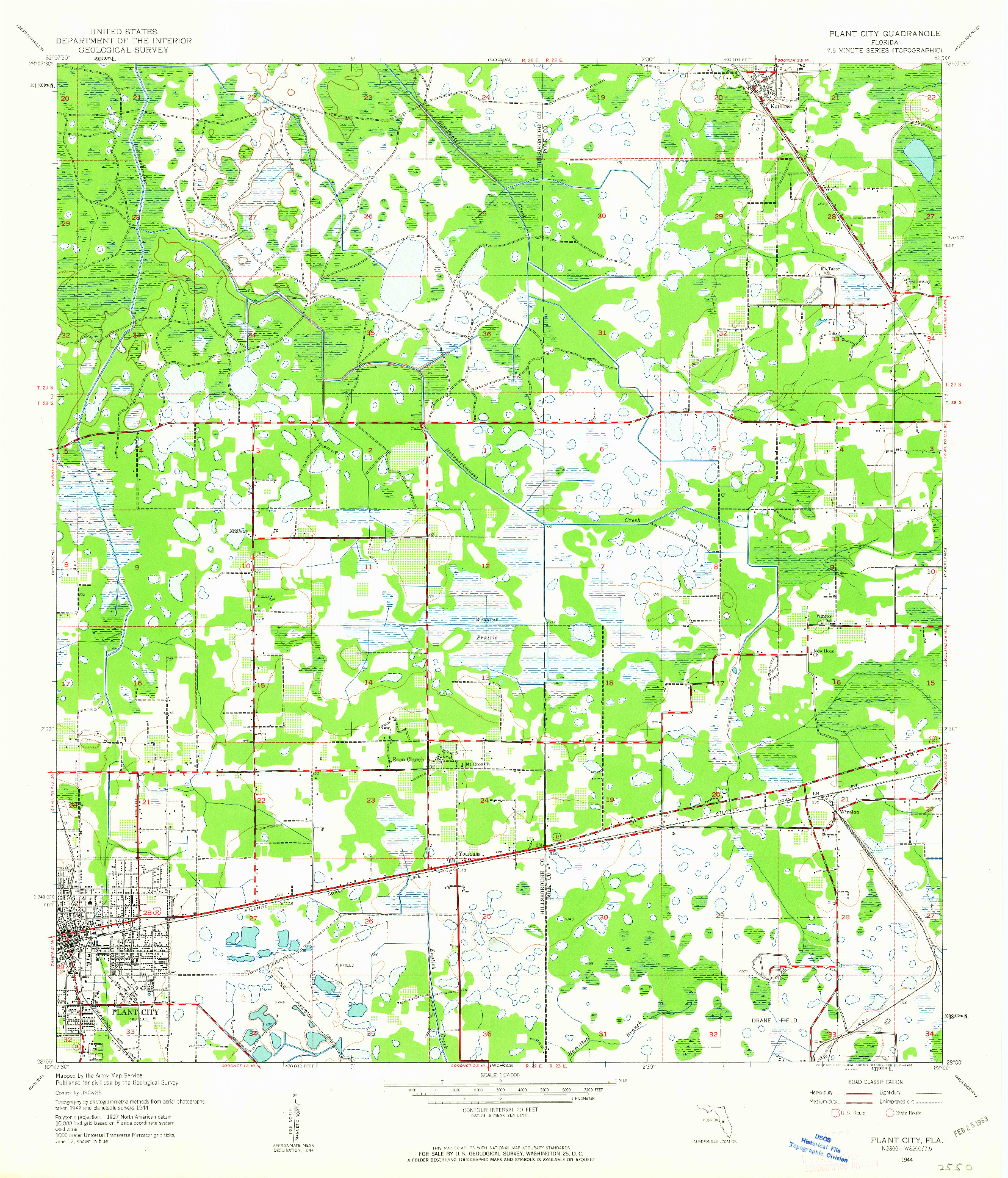 USGS 1:24000-SCALE QUADRANGLE FOR PLANT CITY, FL 1944