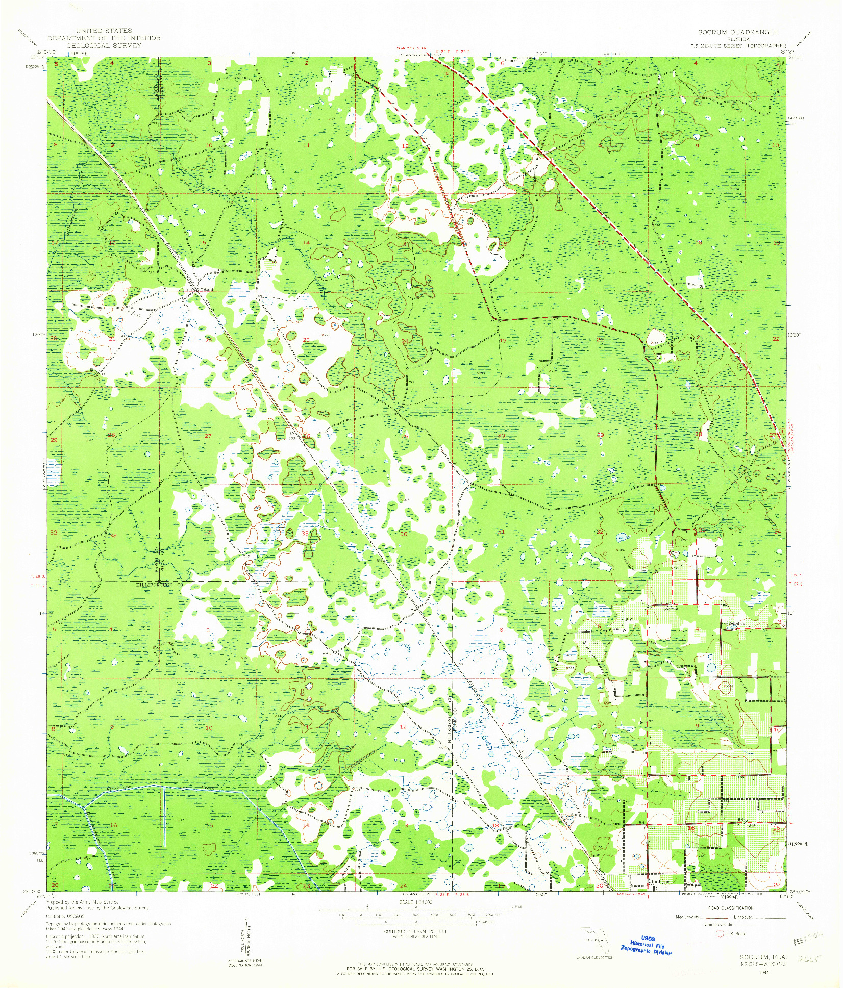 USGS 1:24000-SCALE QUADRANGLE FOR SOCRUM, FL 1944