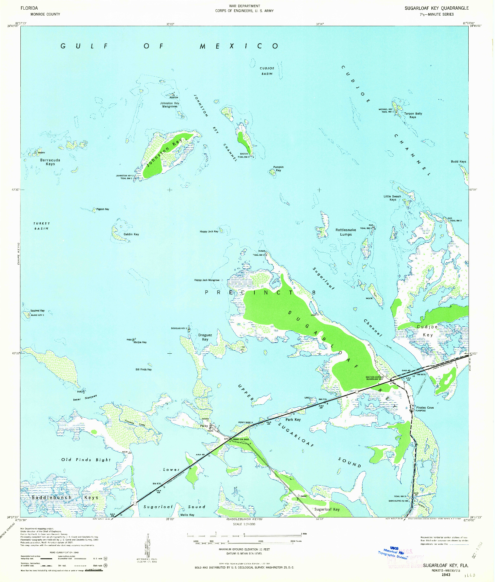 USGS 1:24000-SCALE QUADRANGLE FOR SUGARLOAF KEY, FL 1943