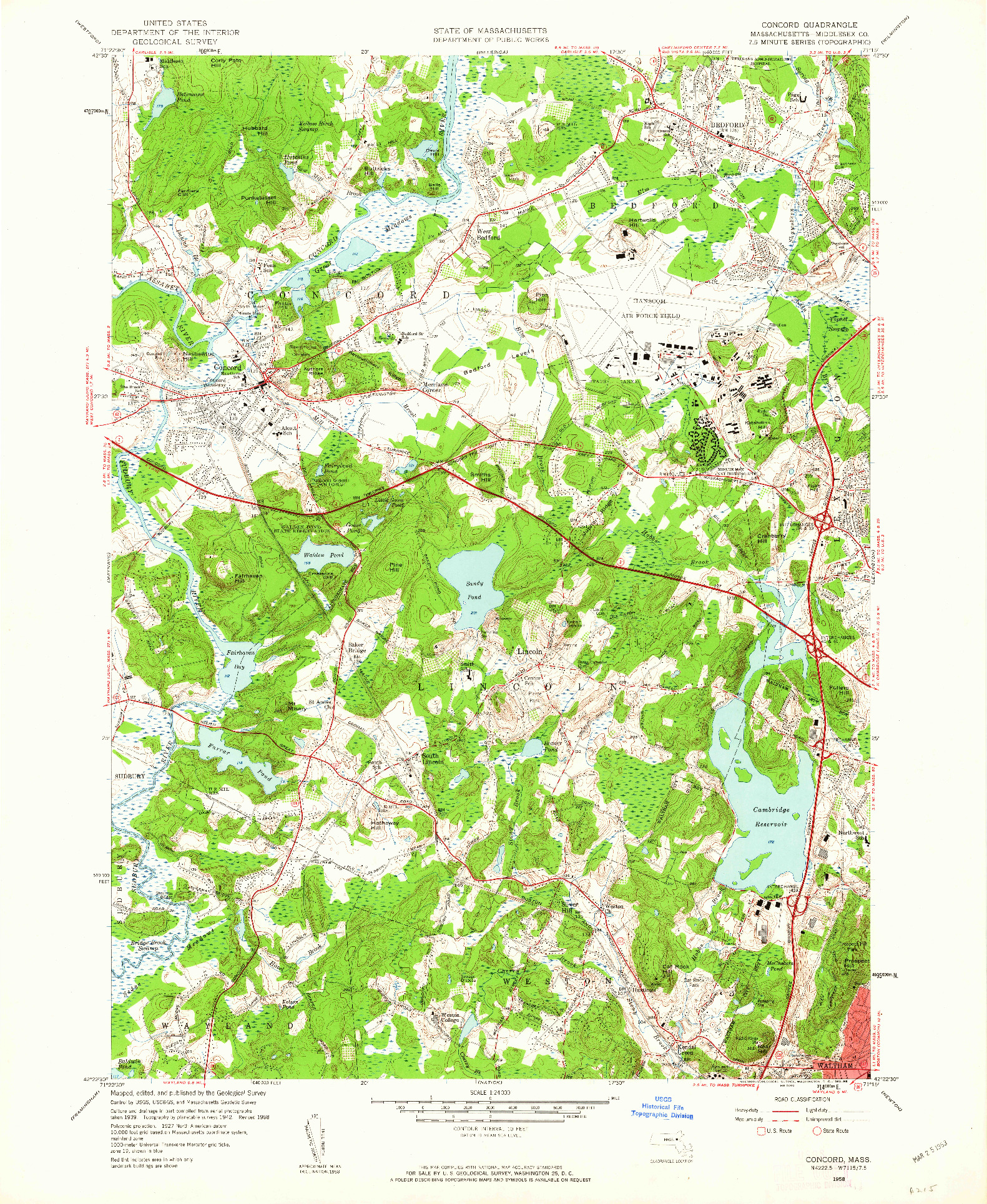USGS 1:24000-SCALE QUADRANGLE FOR CONCORD, MA 1958