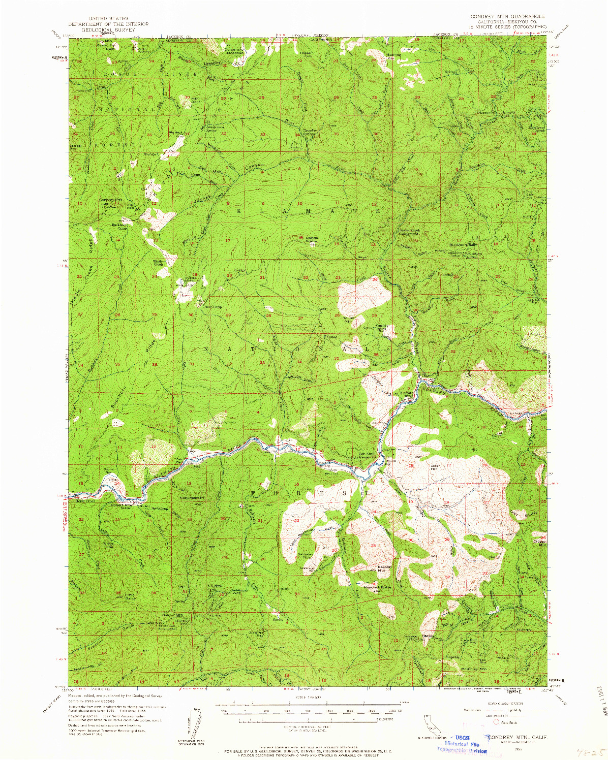 USGS 1:62500-SCALE QUADRANGLE FOR CONDREY MTN, CA 1955