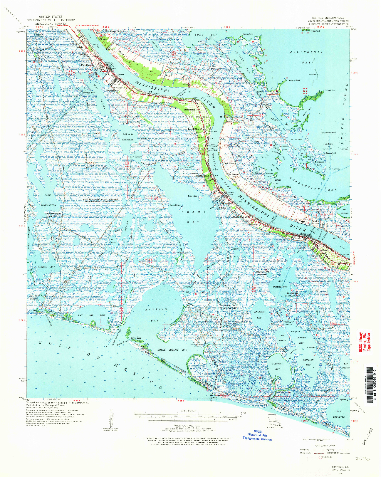 USGS 1:62500-SCALE QUADRANGLE FOR EMPIRE, LA 1960