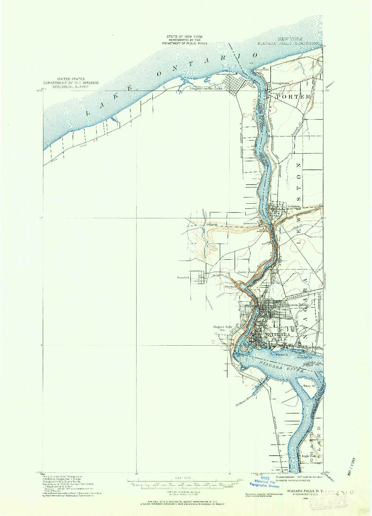 USGS 1:62500-SCALE QUADRANGLE FOR NIAGARA FALLS, NY 1900