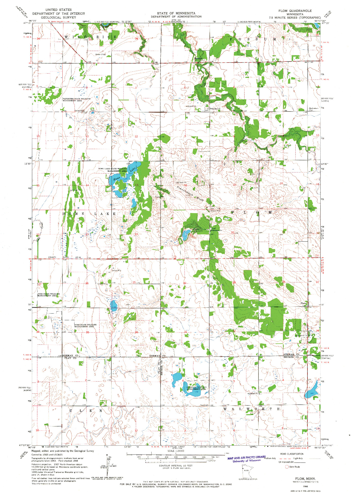 USGS 1:24000-SCALE QUADRANGLE FOR FLOM, MN 1966