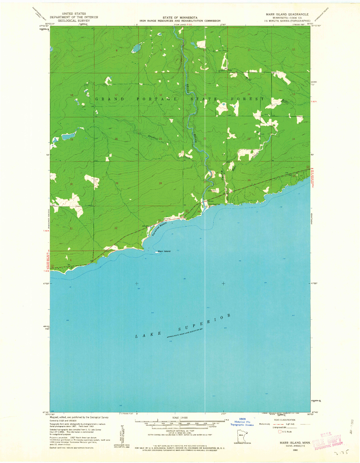 USGS 1:24000-SCALE QUADRANGLE FOR MARR ISLAND, MN 1960
