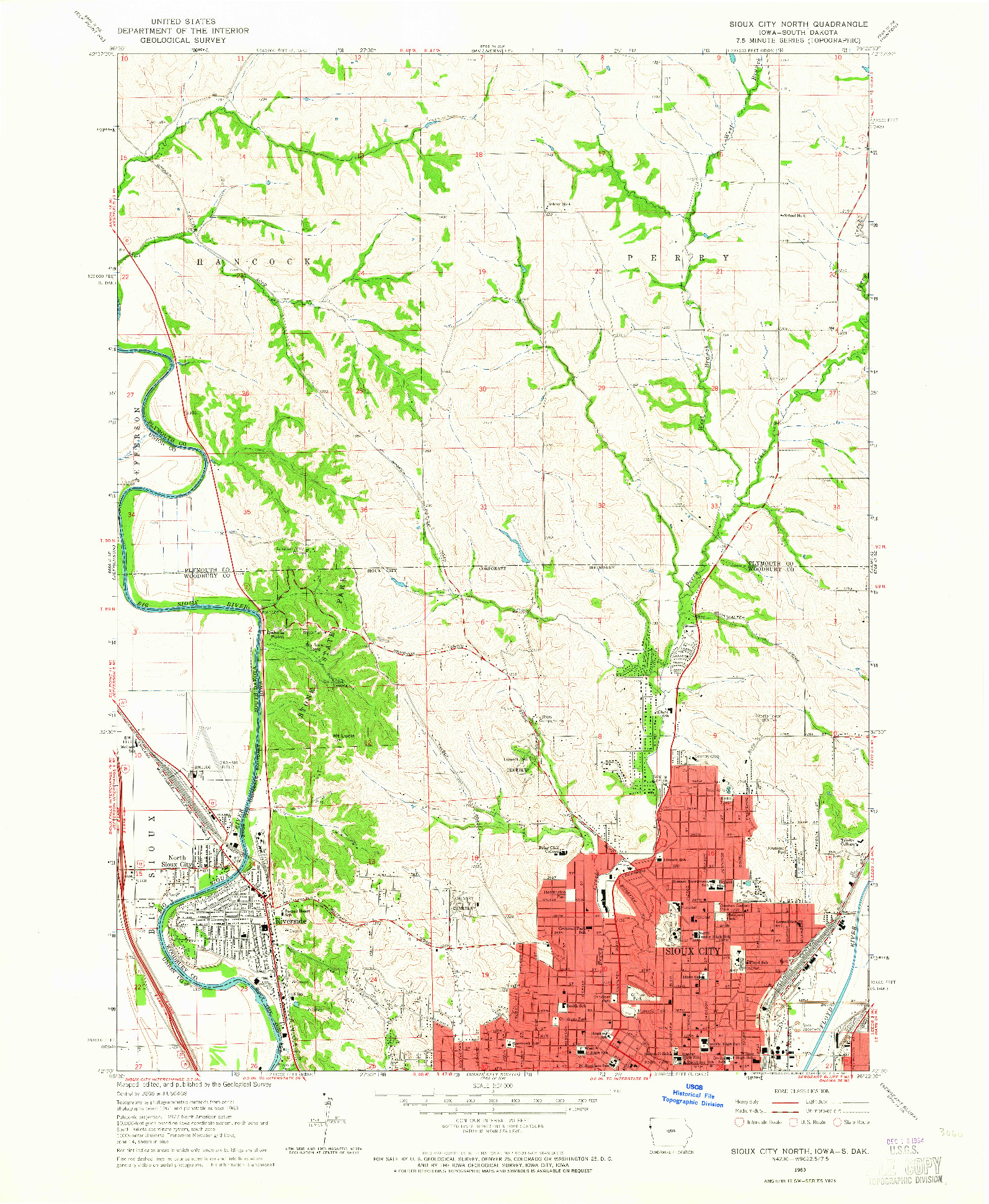 USGS 1:24000-SCALE QUADRANGLE FOR SIOUX CITY NORTH, IA 1963