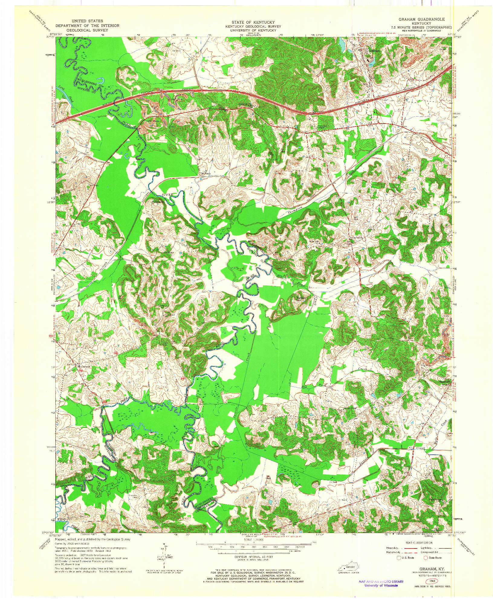 USGS 1:24000-SCALE QUADRANGLE FOR GRAHAM, KY 1963