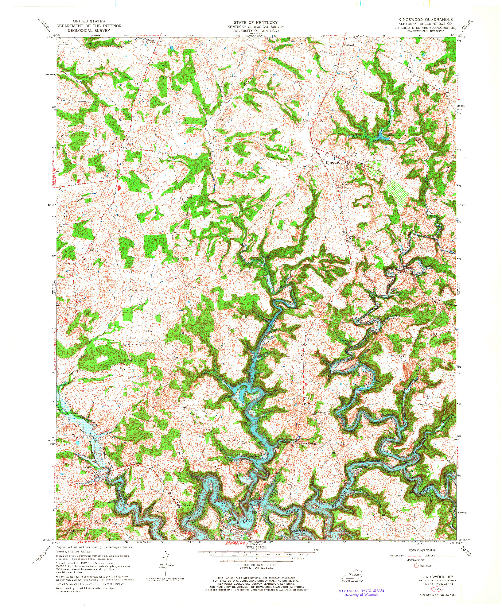 USGS 1:24000-SCALE QUADRANGLE FOR KINGSWOOD, KY 1963