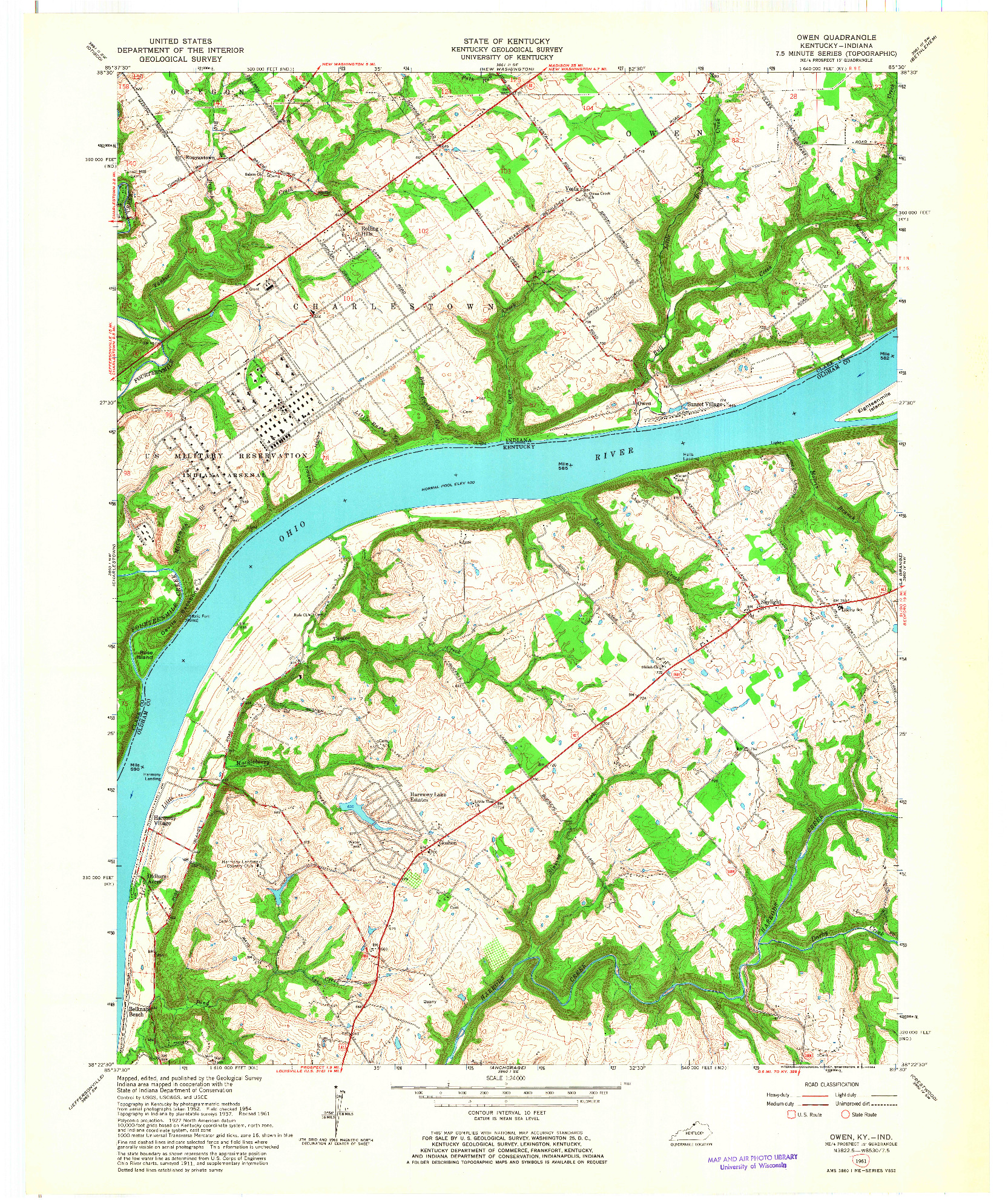 USGS 1:24000-SCALE QUADRANGLE FOR OWEN, KY 1961