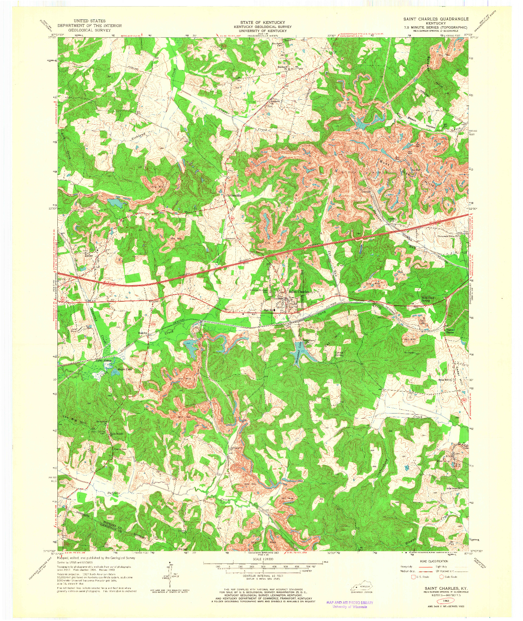 USGS 1:24000-SCALE QUADRANGLE FOR SAINT CHARLES, KY 1963