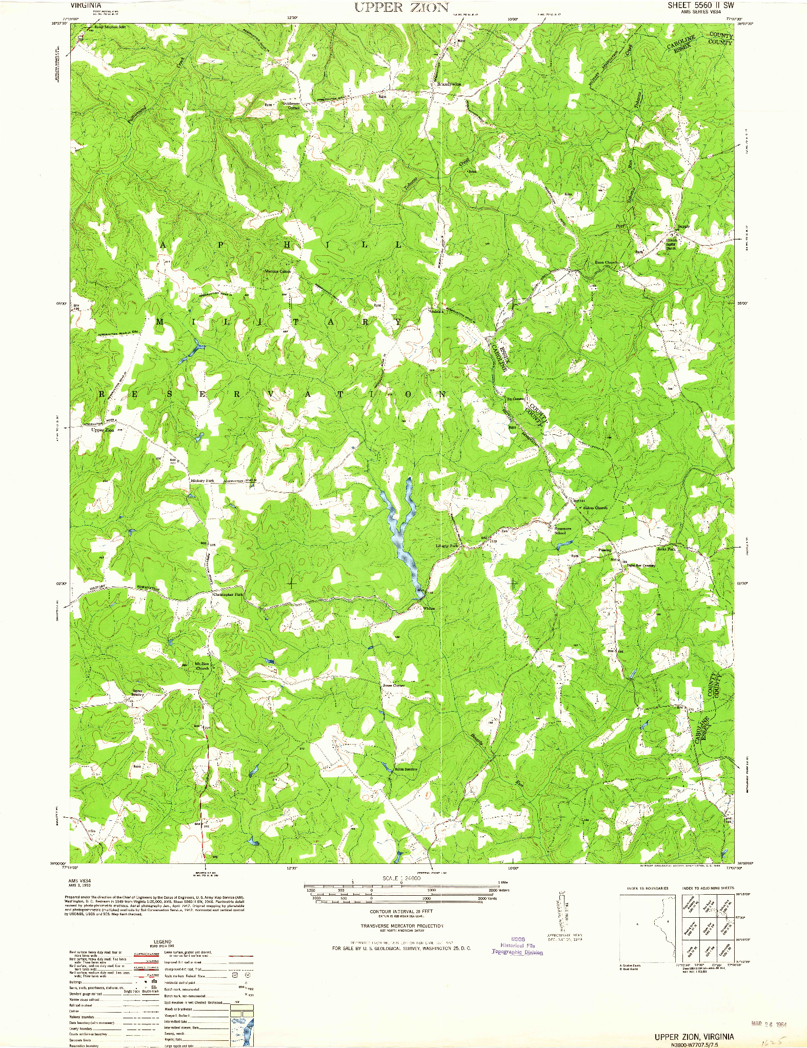 USGS 1:24000-SCALE QUADRANGLE FOR UPPER ZION, VA 1964