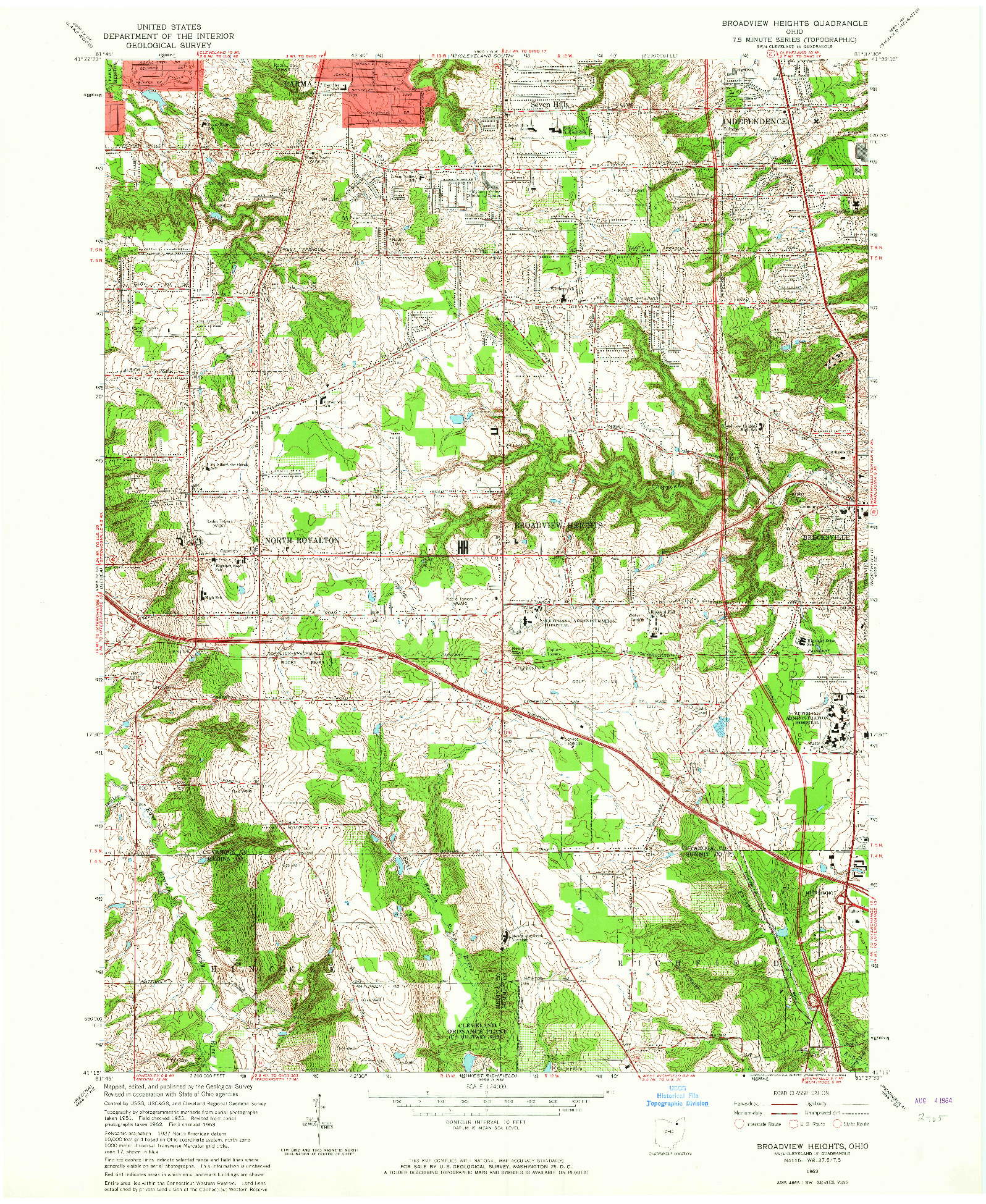 USGS 1:24000-SCALE QUADRANGLE FOR BROADVIEW HEIGHTS, OH 1963