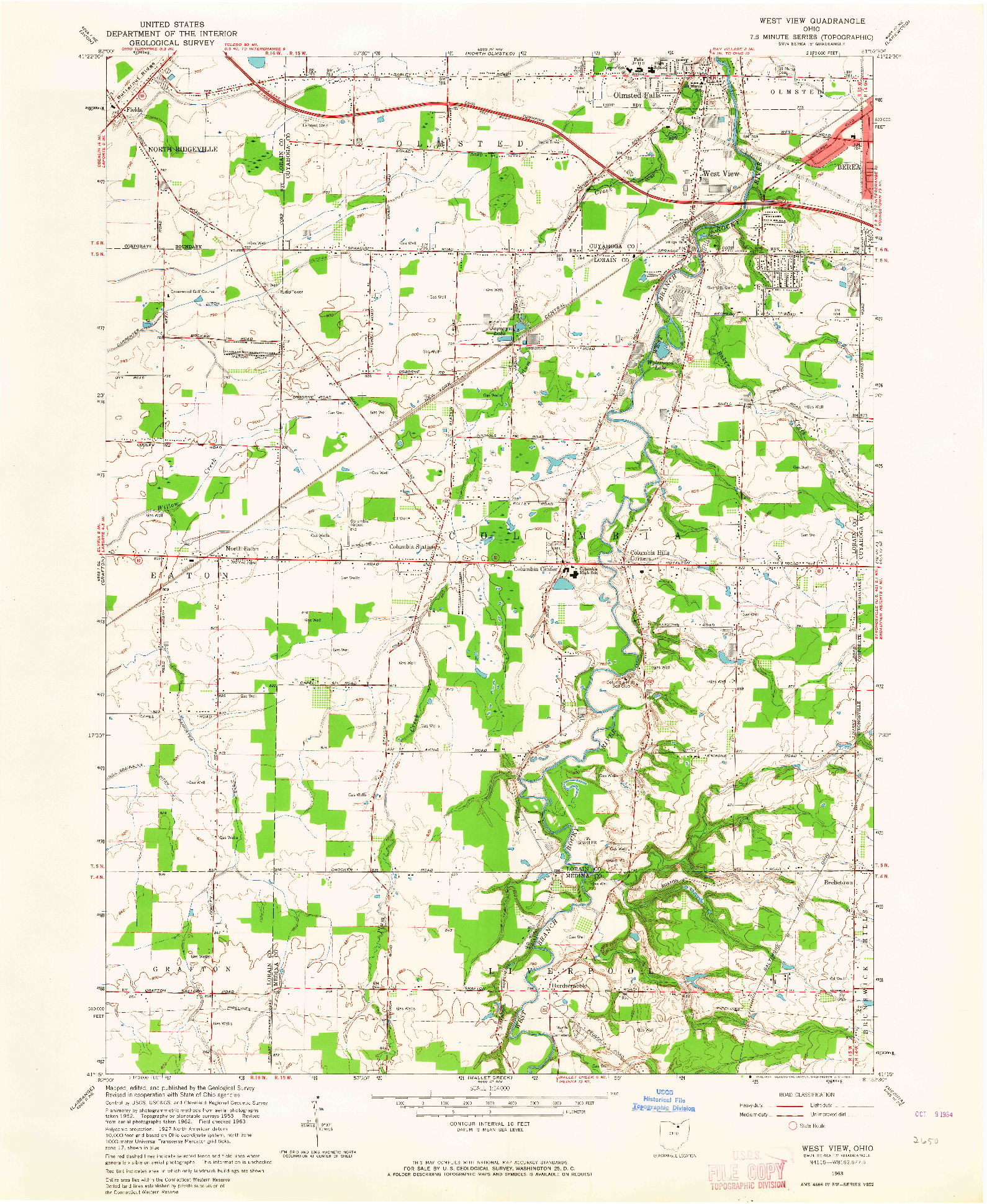 USGS 1:24000-SCALE QUADRANGLE FOR WEST VIEW, OH 1963