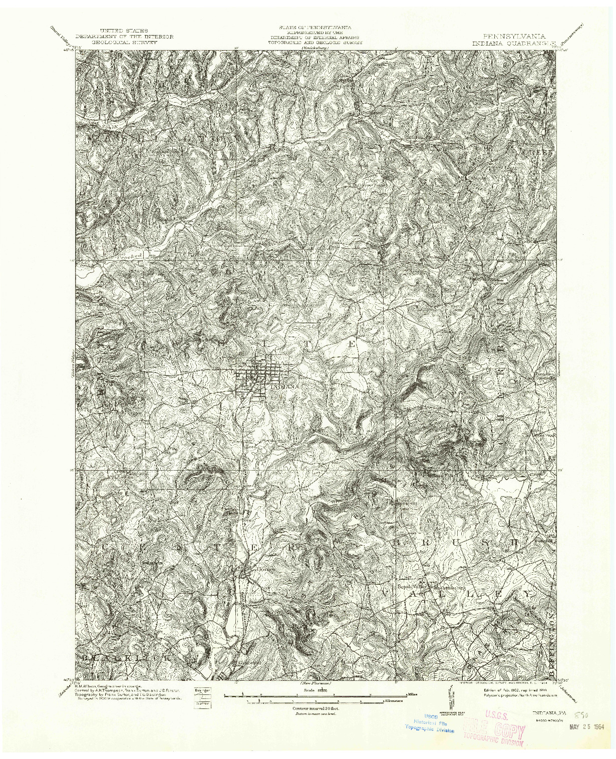 USGS 1:62500-SCALE QUADRANGLE FOR INDIANA, PA 1902