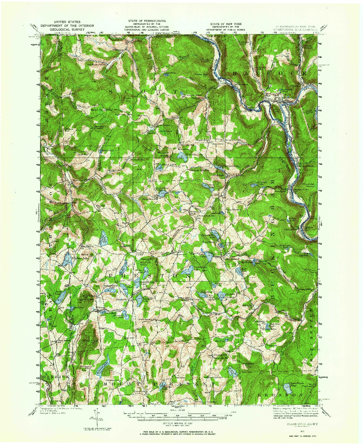 USGS 1:62500-SCALE QUADRANGLE FOR STARRUCCA, PA 1930