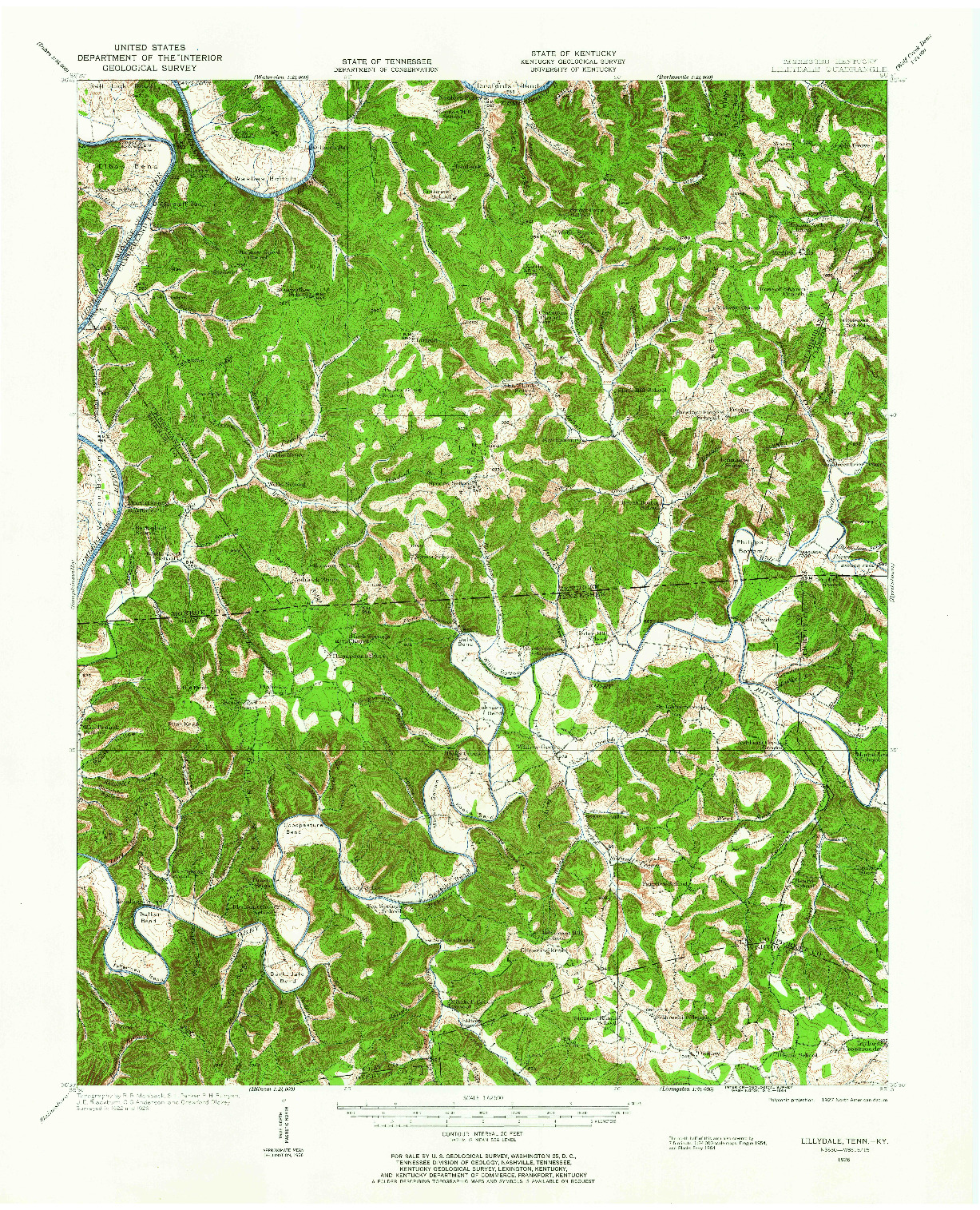 USGS 1:62500-SCALE QUADRANGLE FOR LILLYDALE, TN 1926