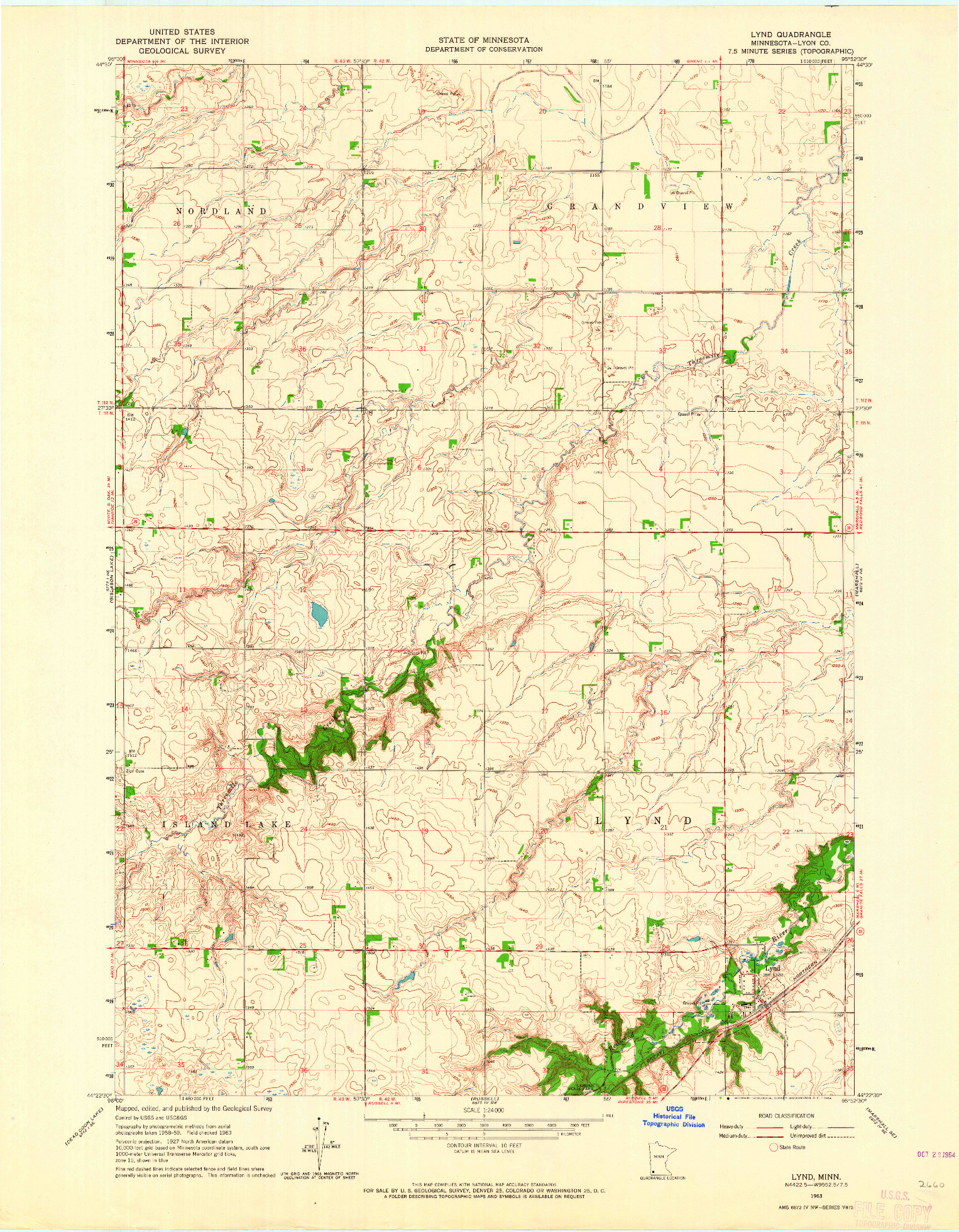 USGS 1:24000-SCALE QUADRANGLE FOR LYND, MN 1963