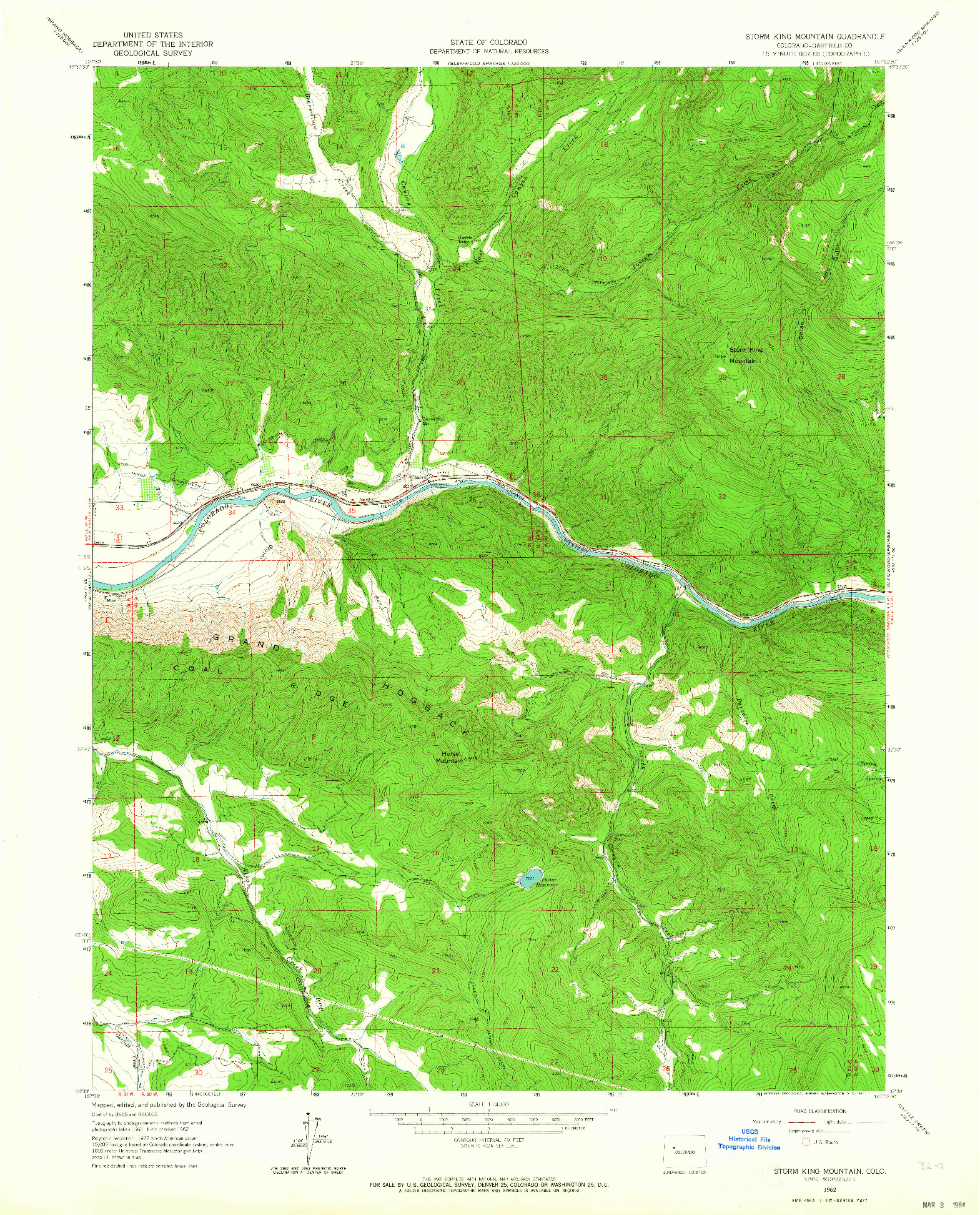 USGS 1:24000-SCALE QUADRANGLE FOR STORM KING MOUNTAIN, CO 1962