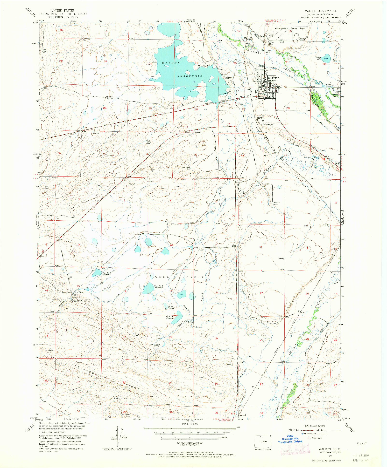 USGS 1:24000-SCALE QUADRANGLE FOR WALDEN, CO 1955