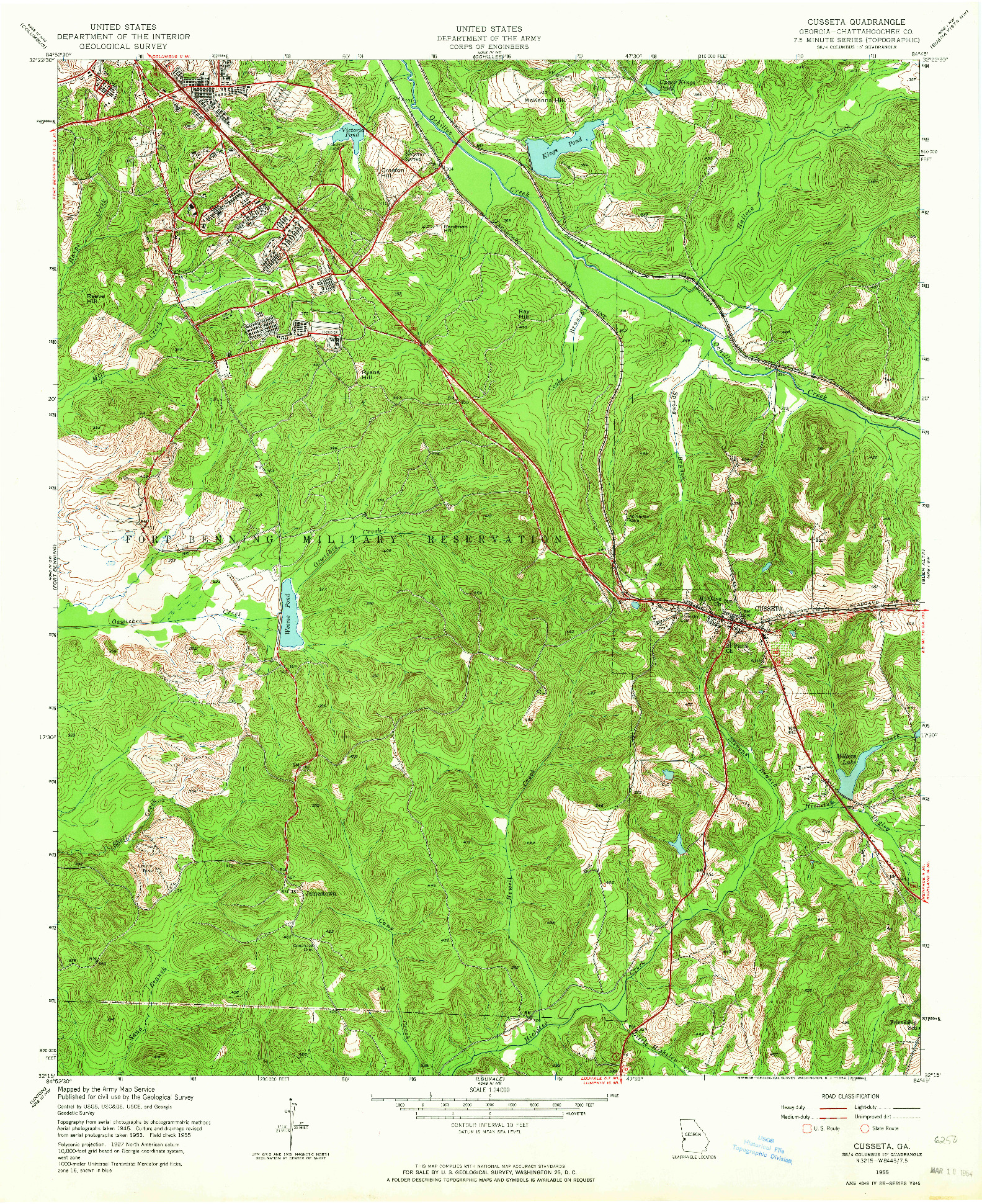 USGS 1:24000-SCALE QUADRANGLE FOR CUSSETA, GA 1955