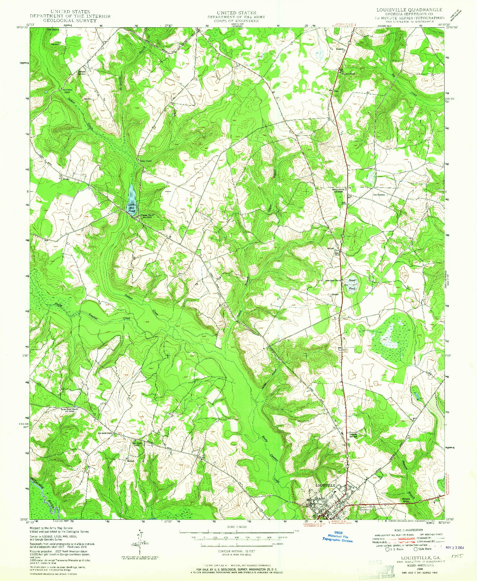 USGS 1:24000-SCALE QUADRANGLE FOR LOUISVILLE, GA 1948