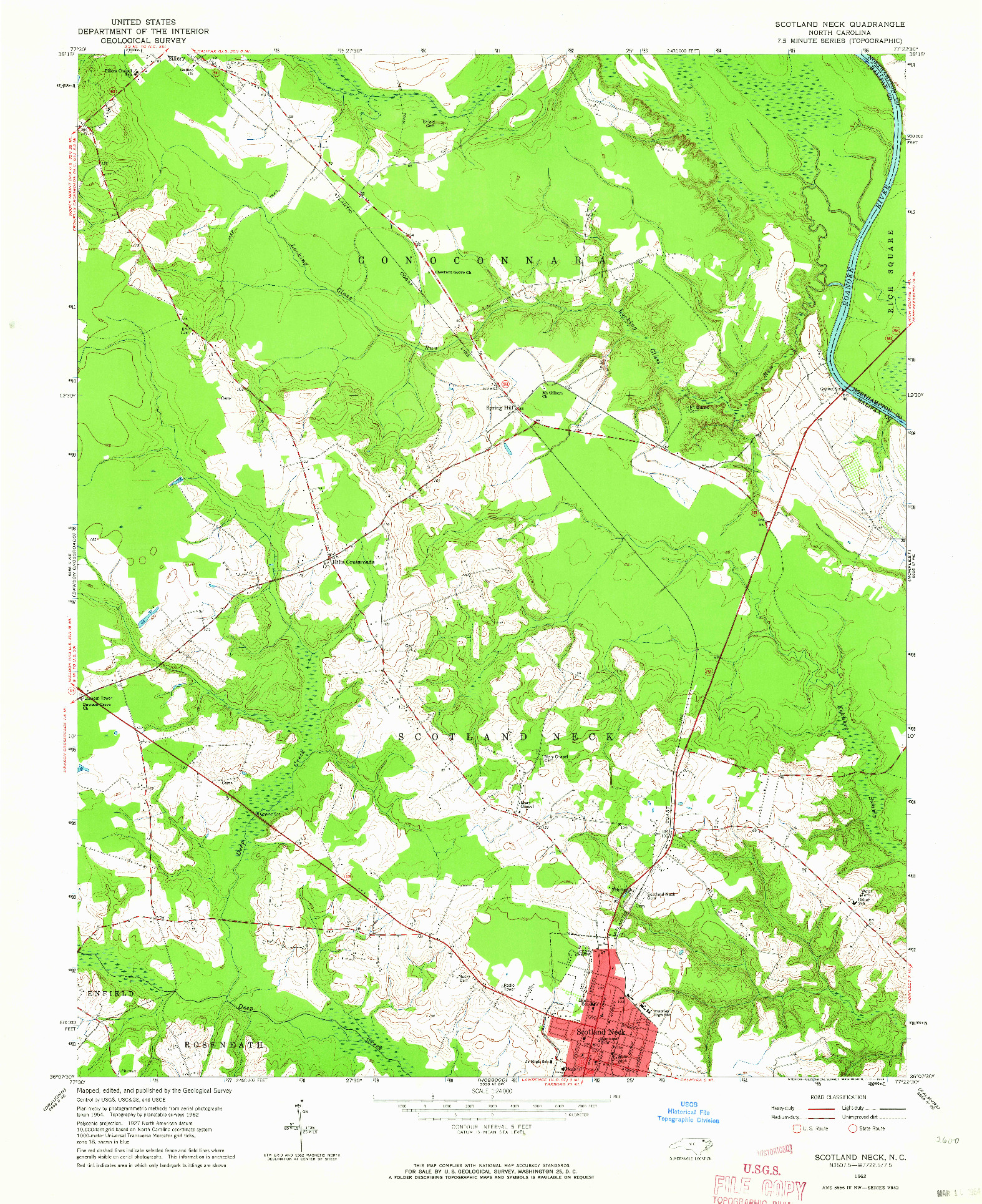 USGS 1:24000-SCALE QUADRANGLE FOR SCOTLAND NECK, NC 1962
