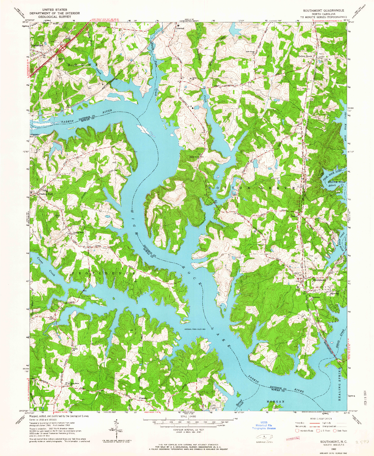 USGS 1:24000-SCALE QUADRANGLE FOR SOUTHMONT, NC 1962