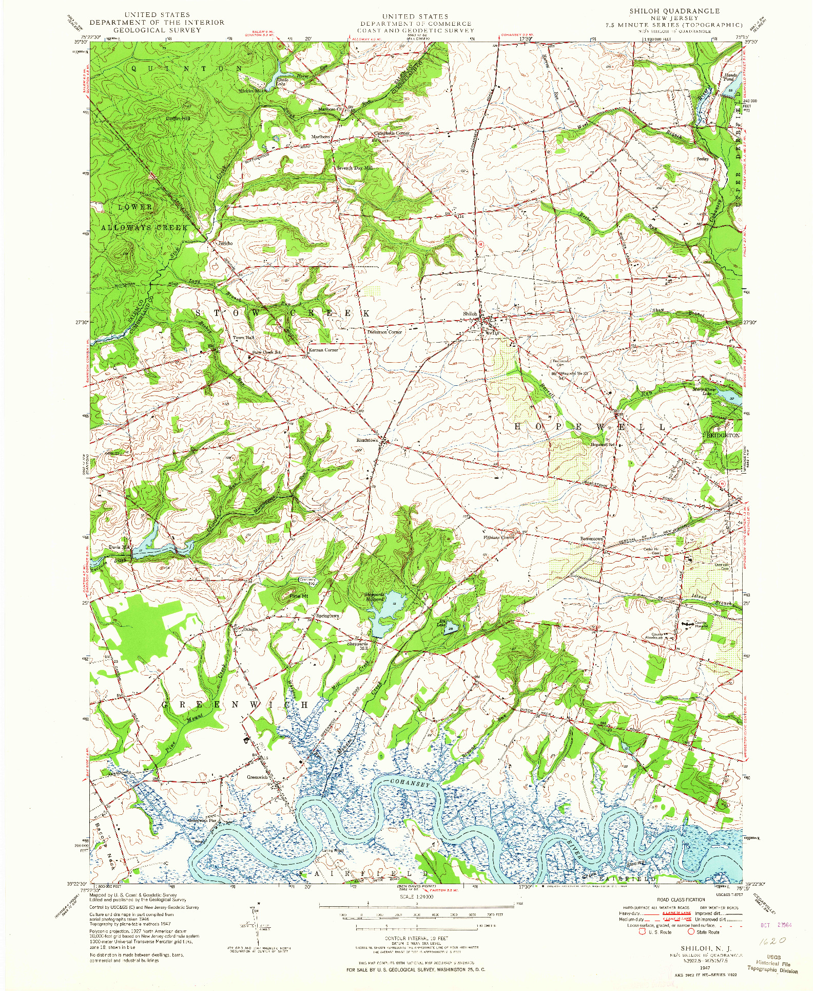 USGS 1:24000-SCALE QUADRANGLE FOR SHILOH, NJ 1947