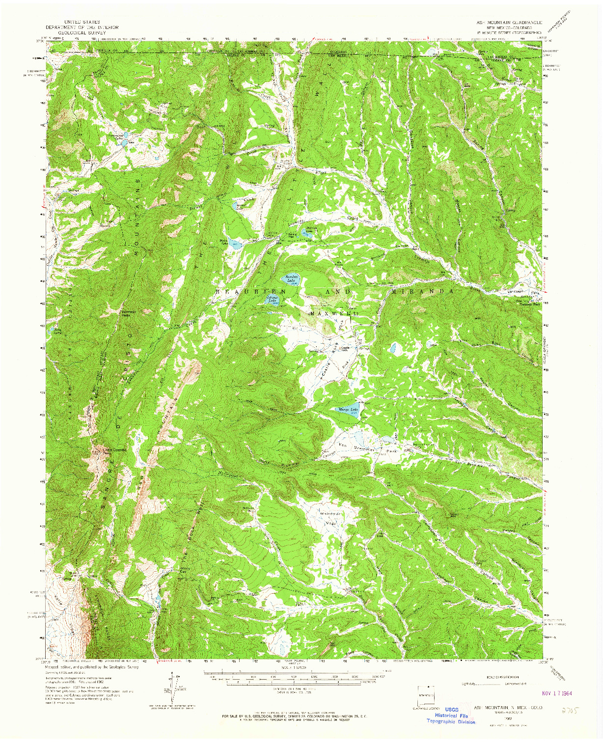 USGS 1:62500-SCALE QUADRANGLE FOR ASH MOUNTAIN, NM 1962