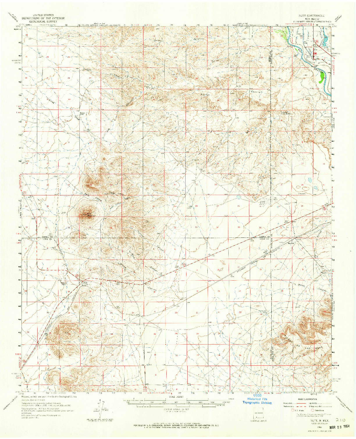 USGS 1:62500-SCALE QUADRANGLE FOR NUTT, NM 1961