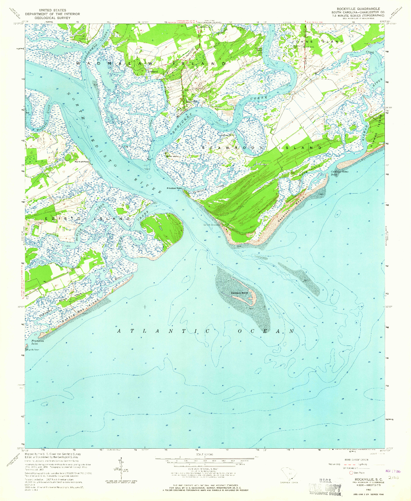 USGS 1:24000-SCALE QUADRANGLE FOR ROCKVILLE, SC 1960