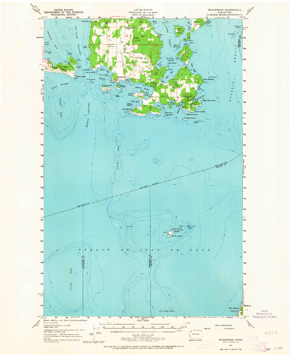 USGS 1:62500-SCALE QUADRANGLE FOR RICHARDSON, WA 1957
