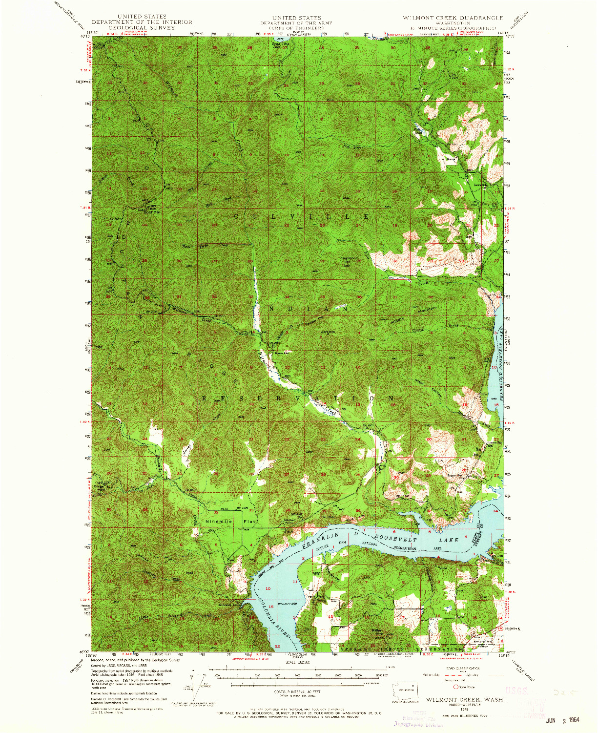 USGS 1:62500-SCALE QUADRANGLE FOR WILMONT CREEK, WA 1948