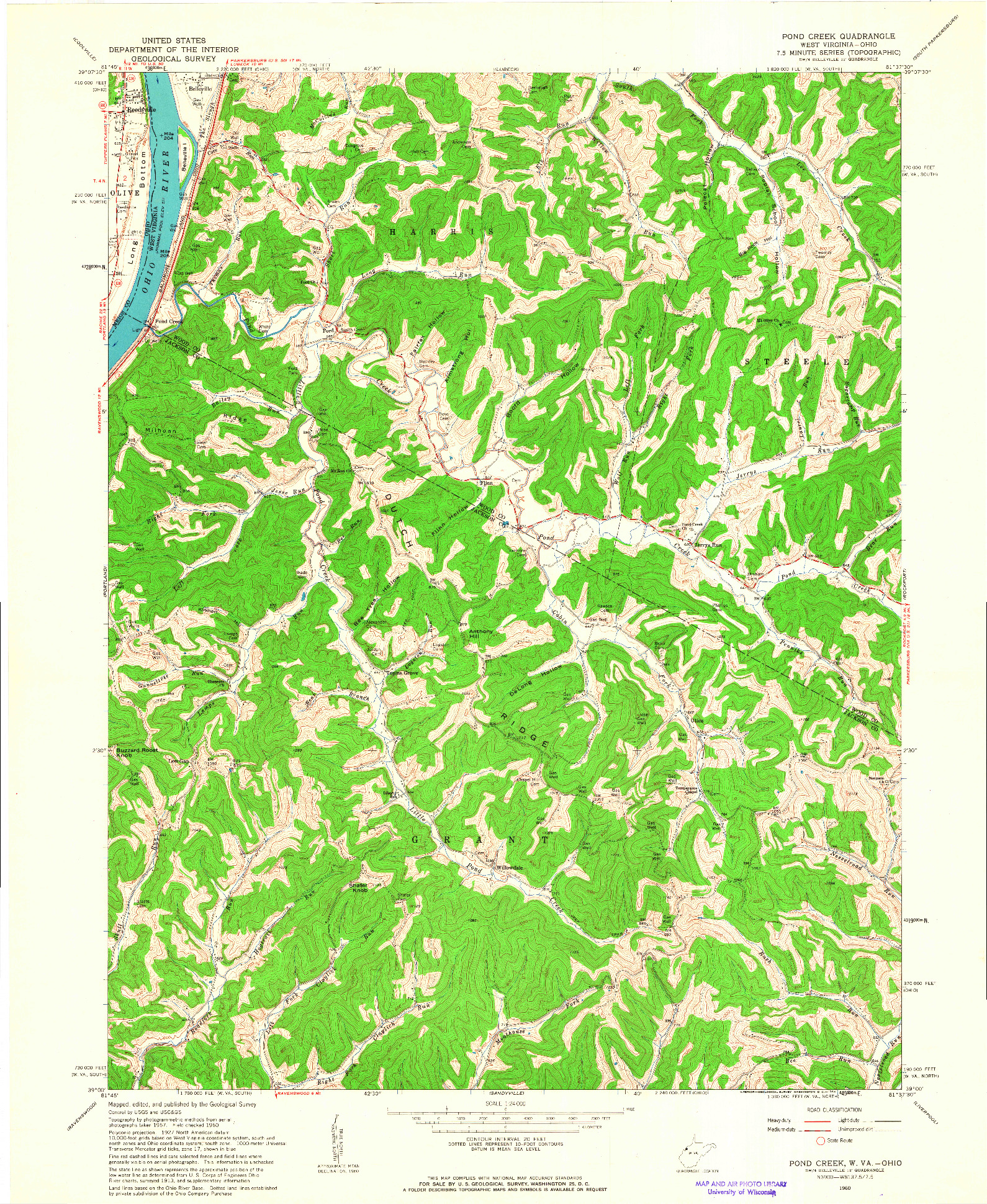 USGS 1:24000-SCALE QUADRANGLE FOR POND CREEK, WV 1960