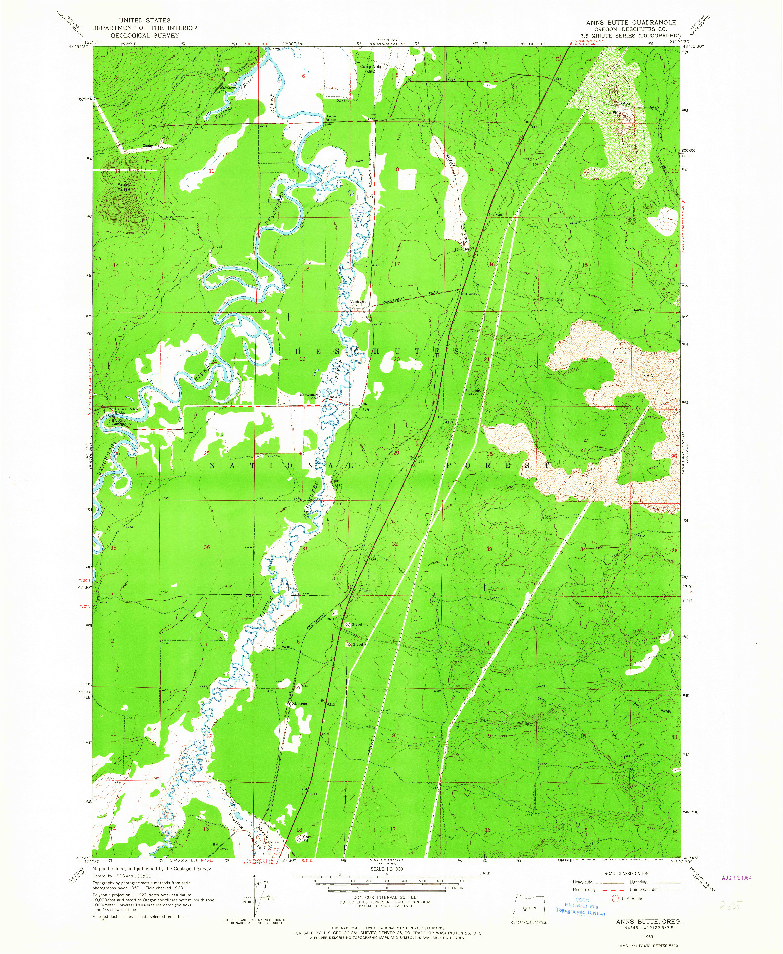 USGS 1:24000-SCALE QUADRANGLE FOR ANNS BUTTE, OR 1963