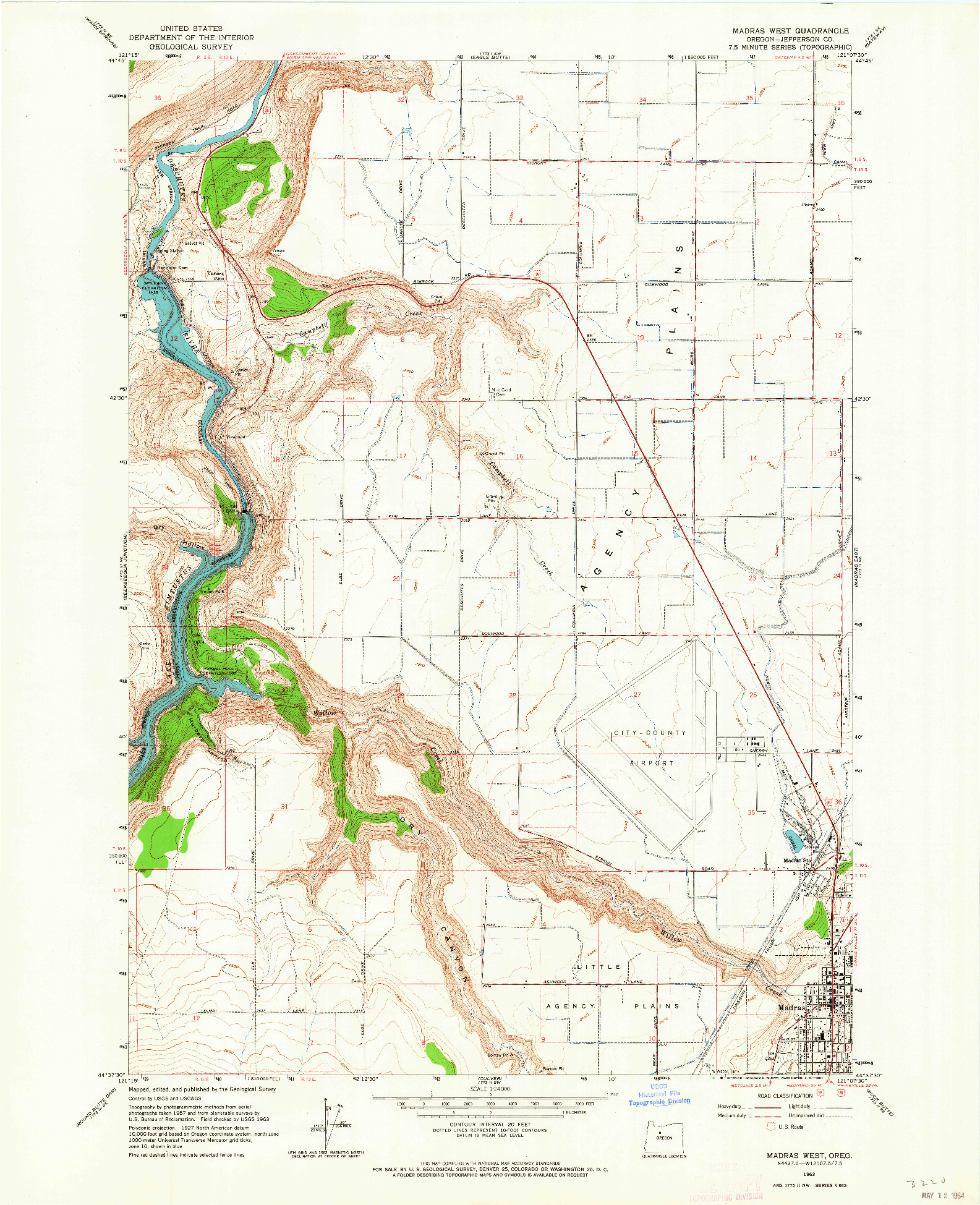 USGS 1:24000-SCALE QUADRANGLE FOR MADRAS WEST, OR 1963