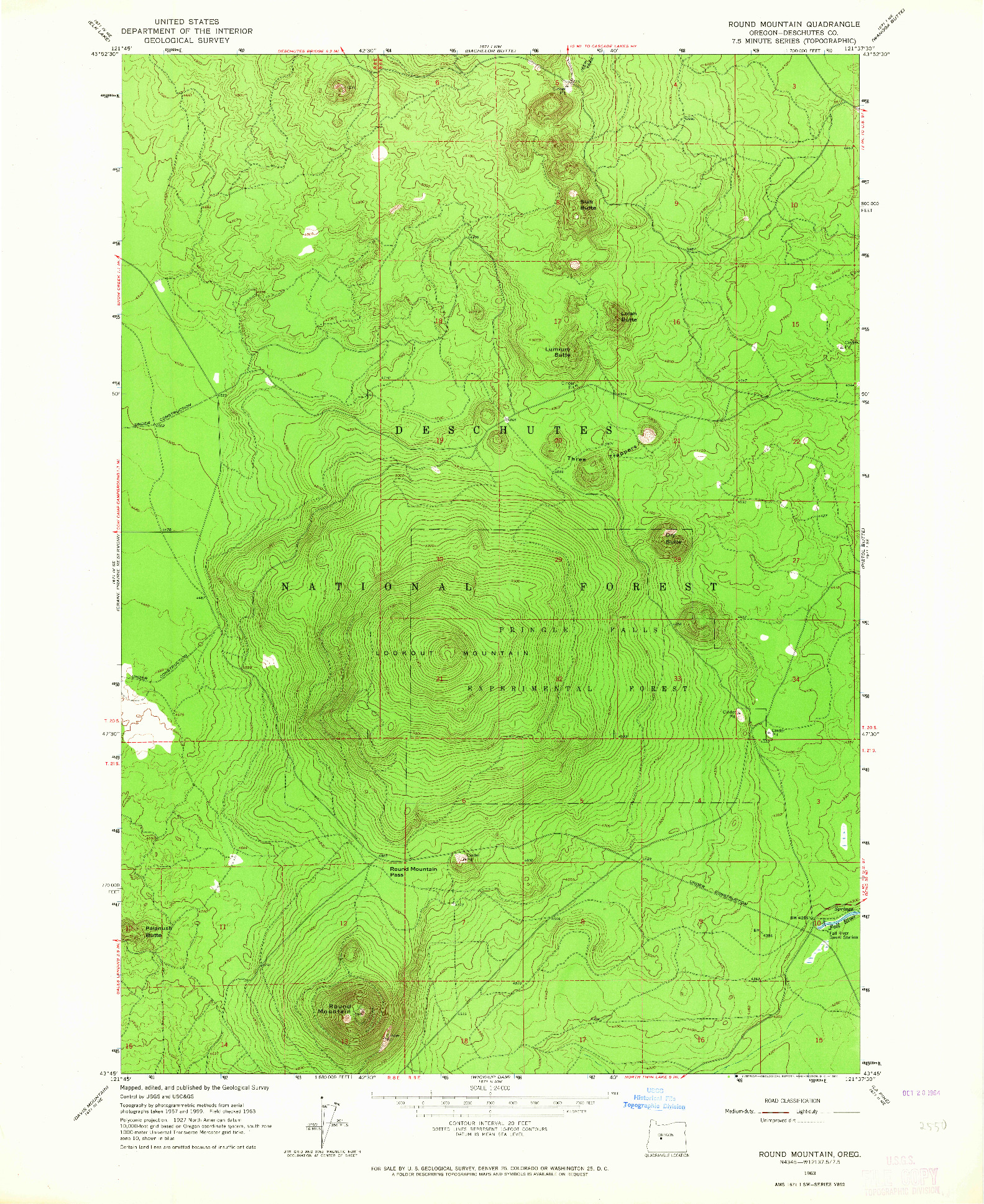 USGS 1:24000-SCALE QUADRANGLE FOR ROUND MOUNTAIN, OR 1963