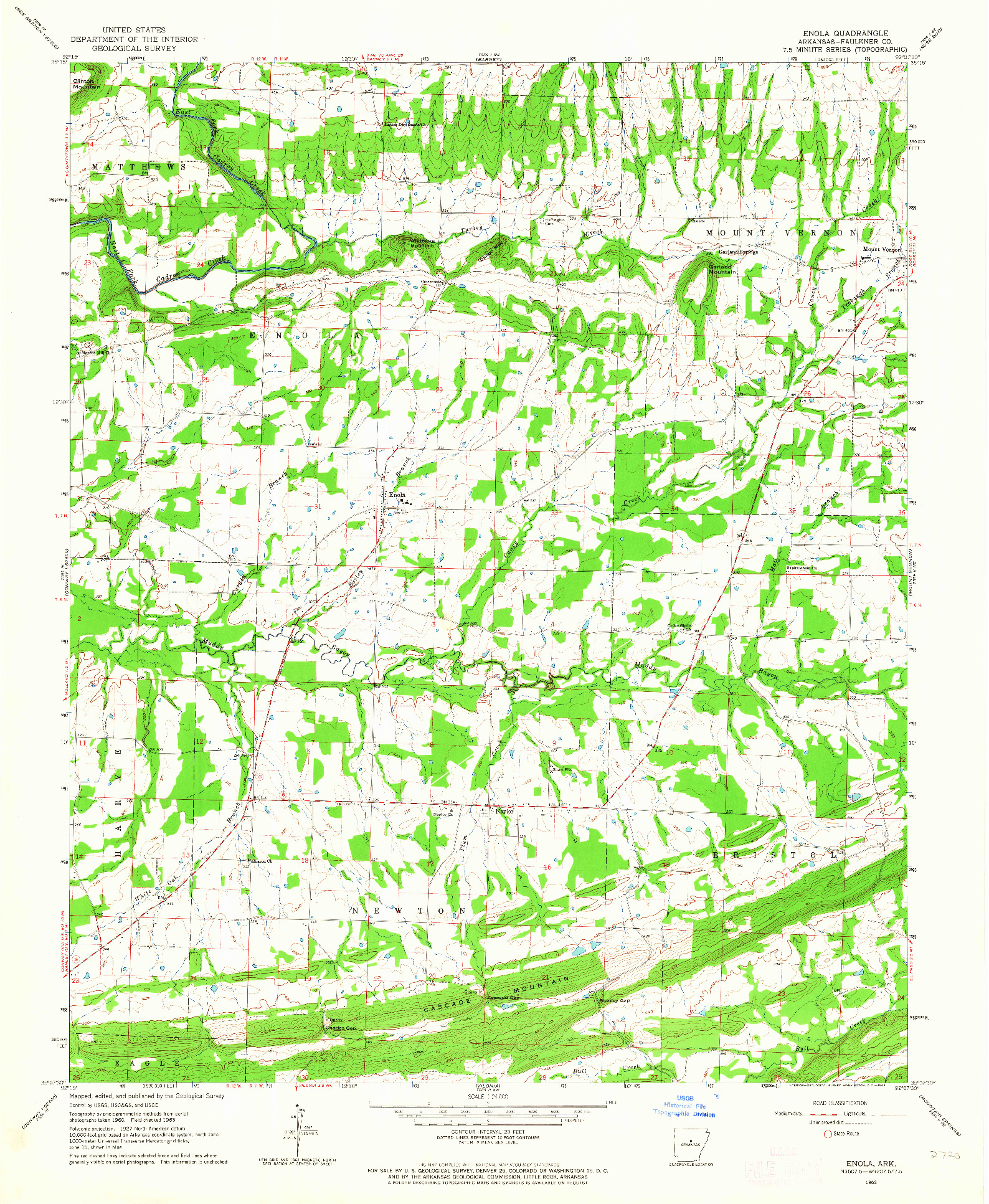 USGS 1:24000-SCALE QUADRANGLE FOR ENOLA, AR 1963