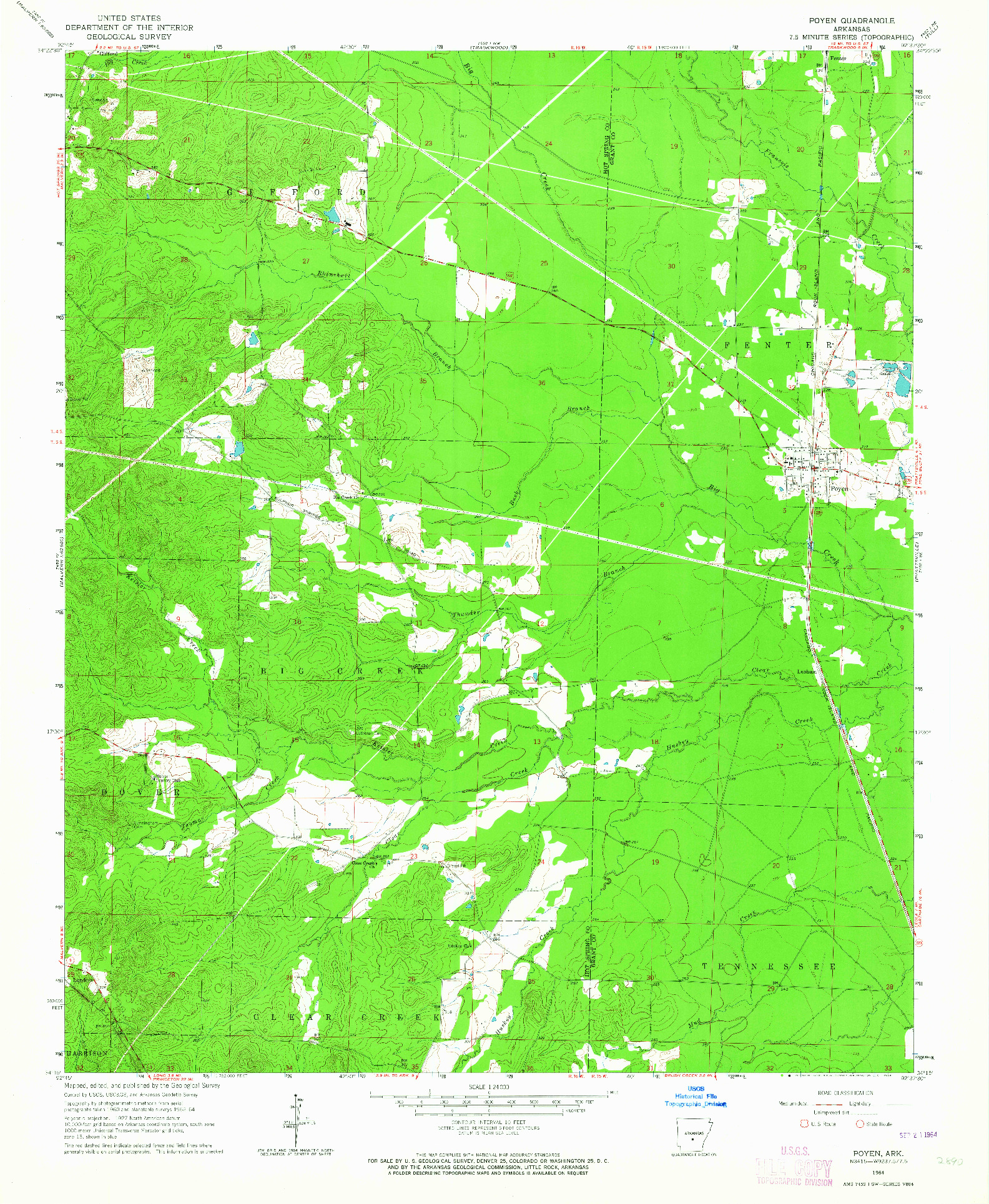 USGS 1:24000-SCALE QUADRANGLE FOR POYEN, AR 1964